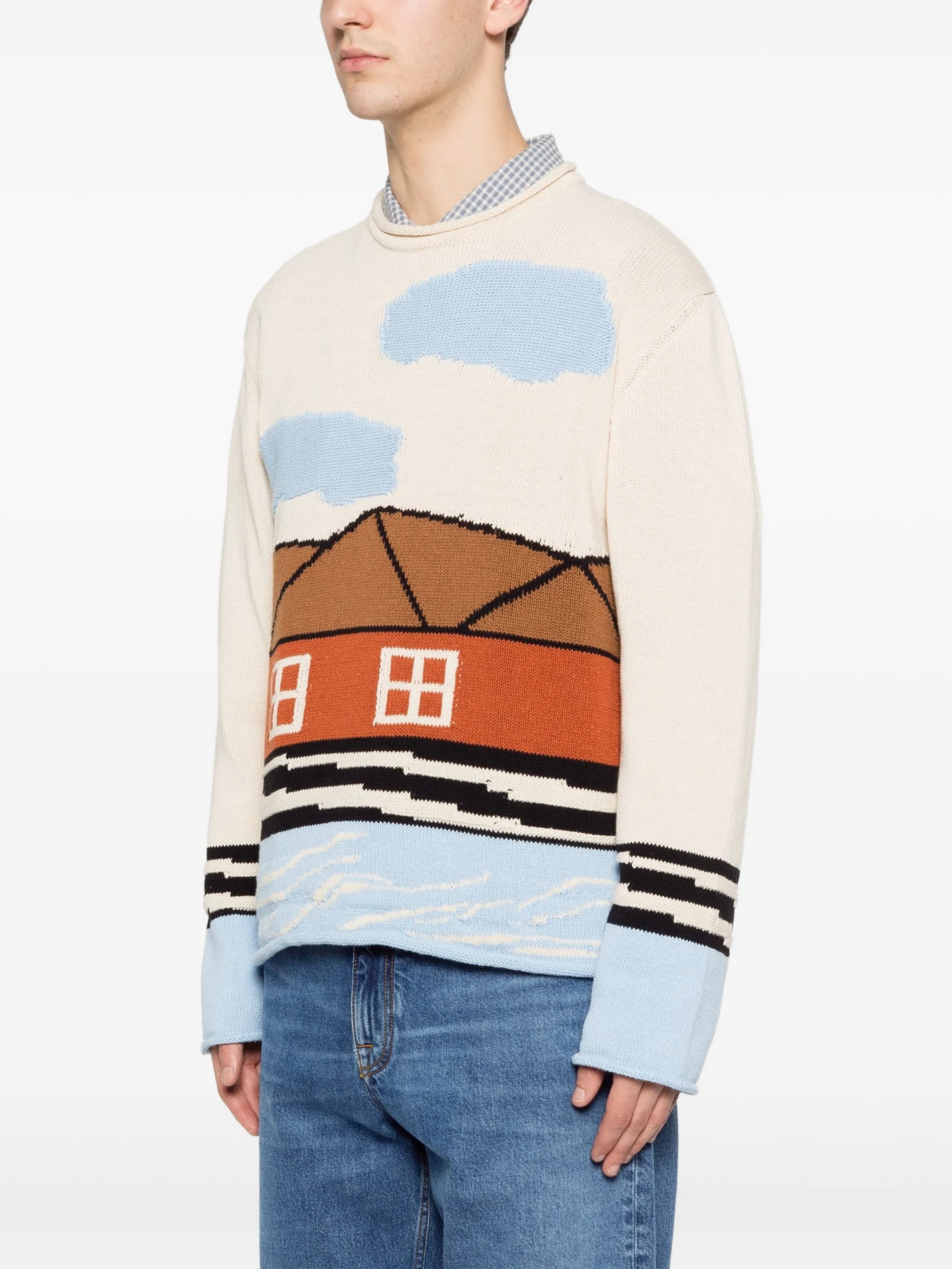 Mikkel house-graphic crew-neck sweater