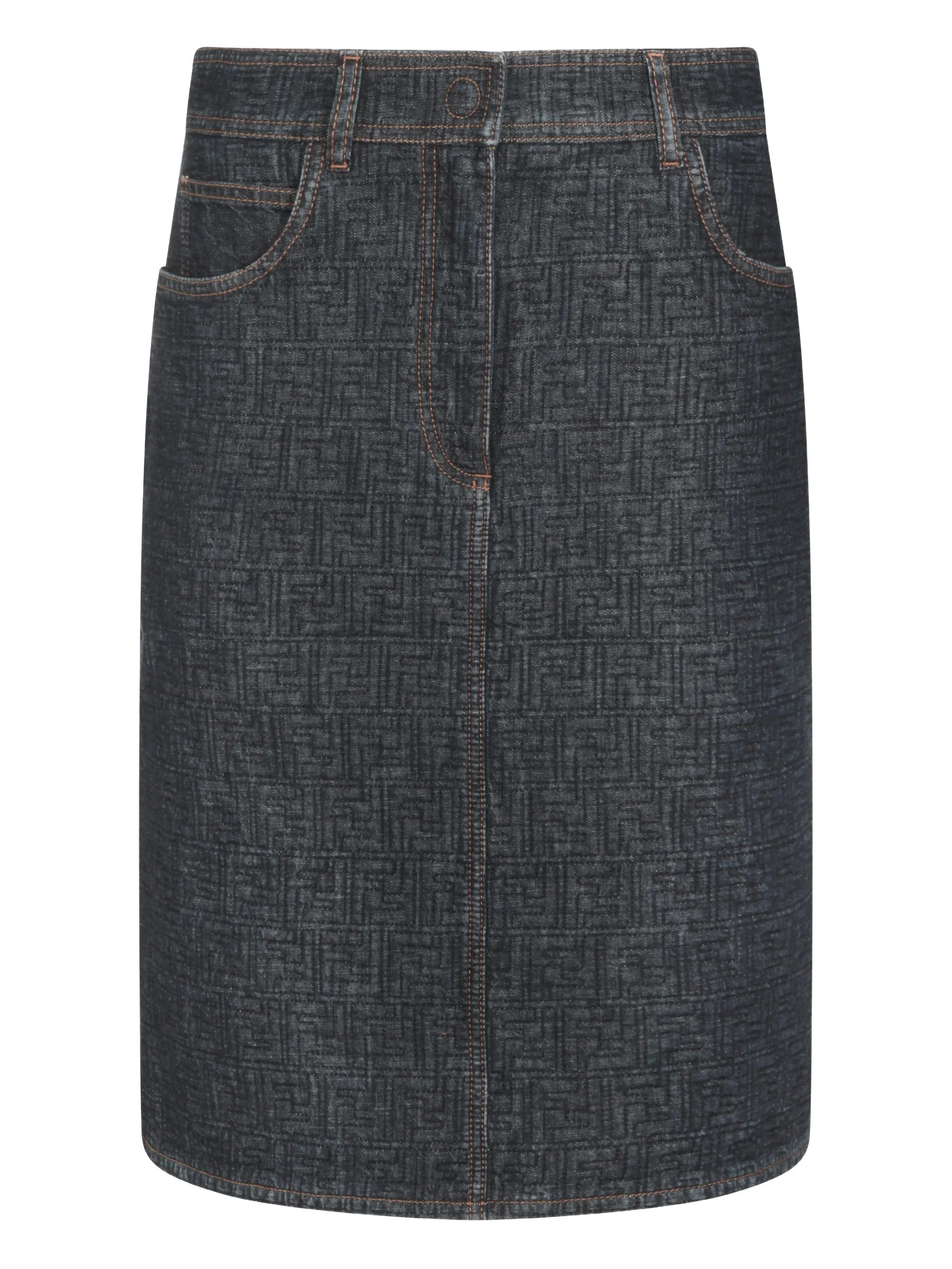 patterned pocket midi skirt