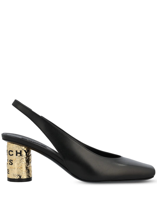 66mm cylindrical heel slingback pumps