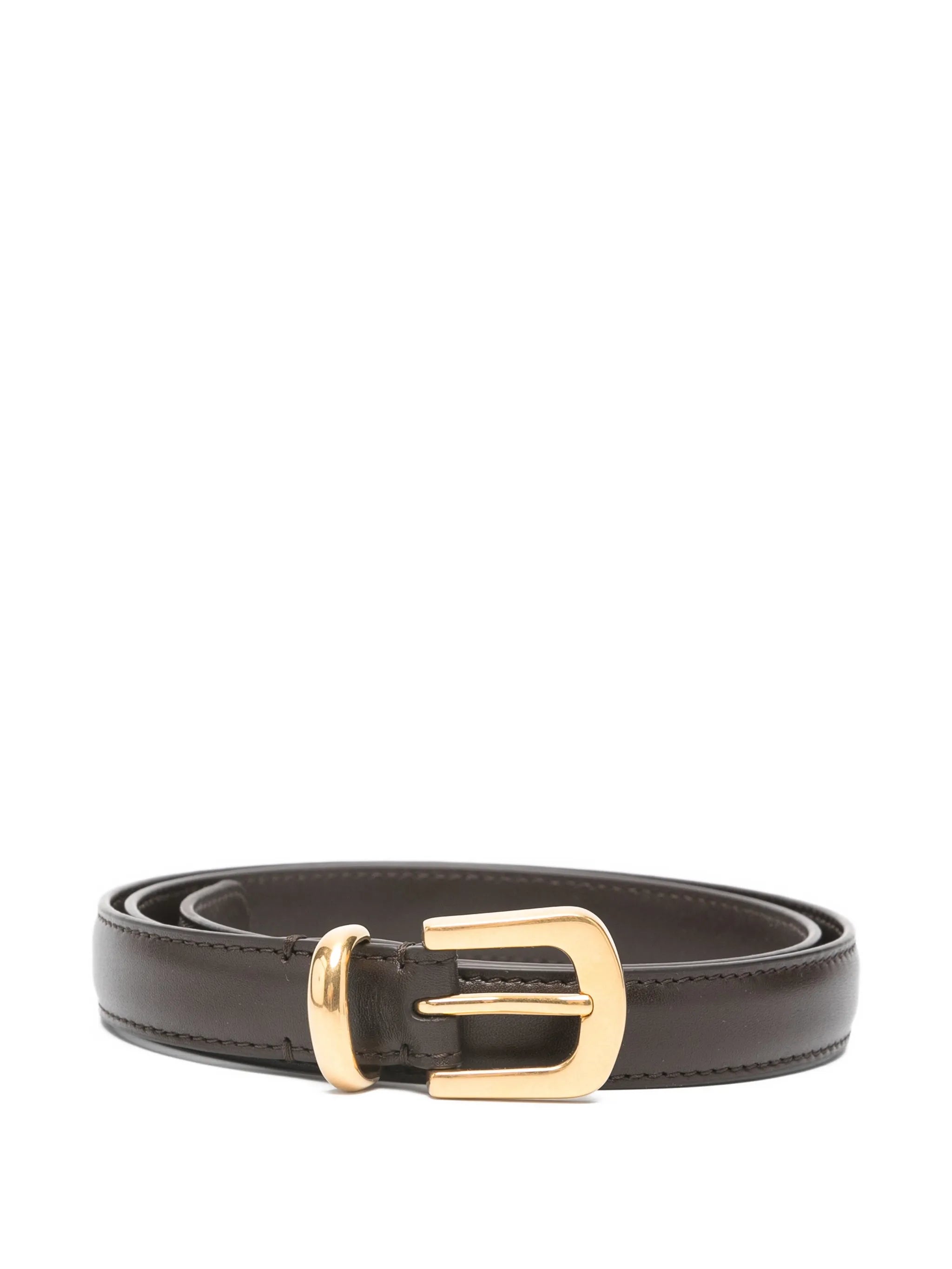 Ring buckle leather belt