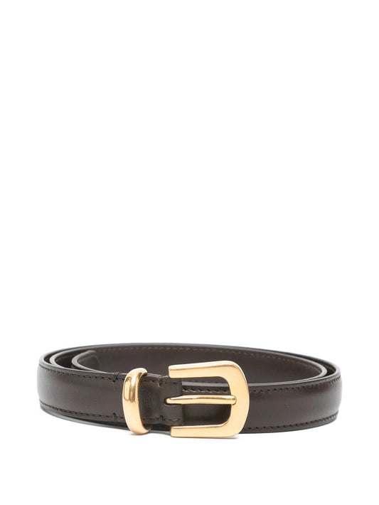 Ring buckle leather belt