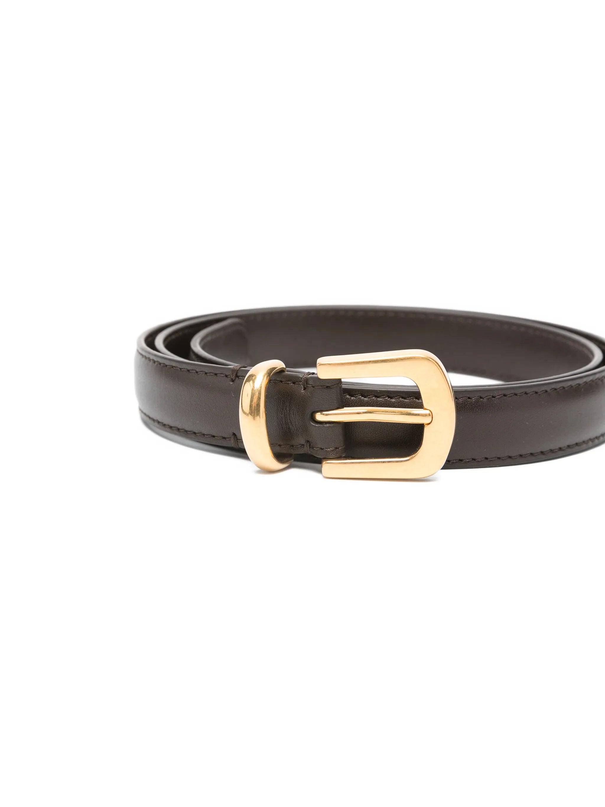 Ring buckle leather belt