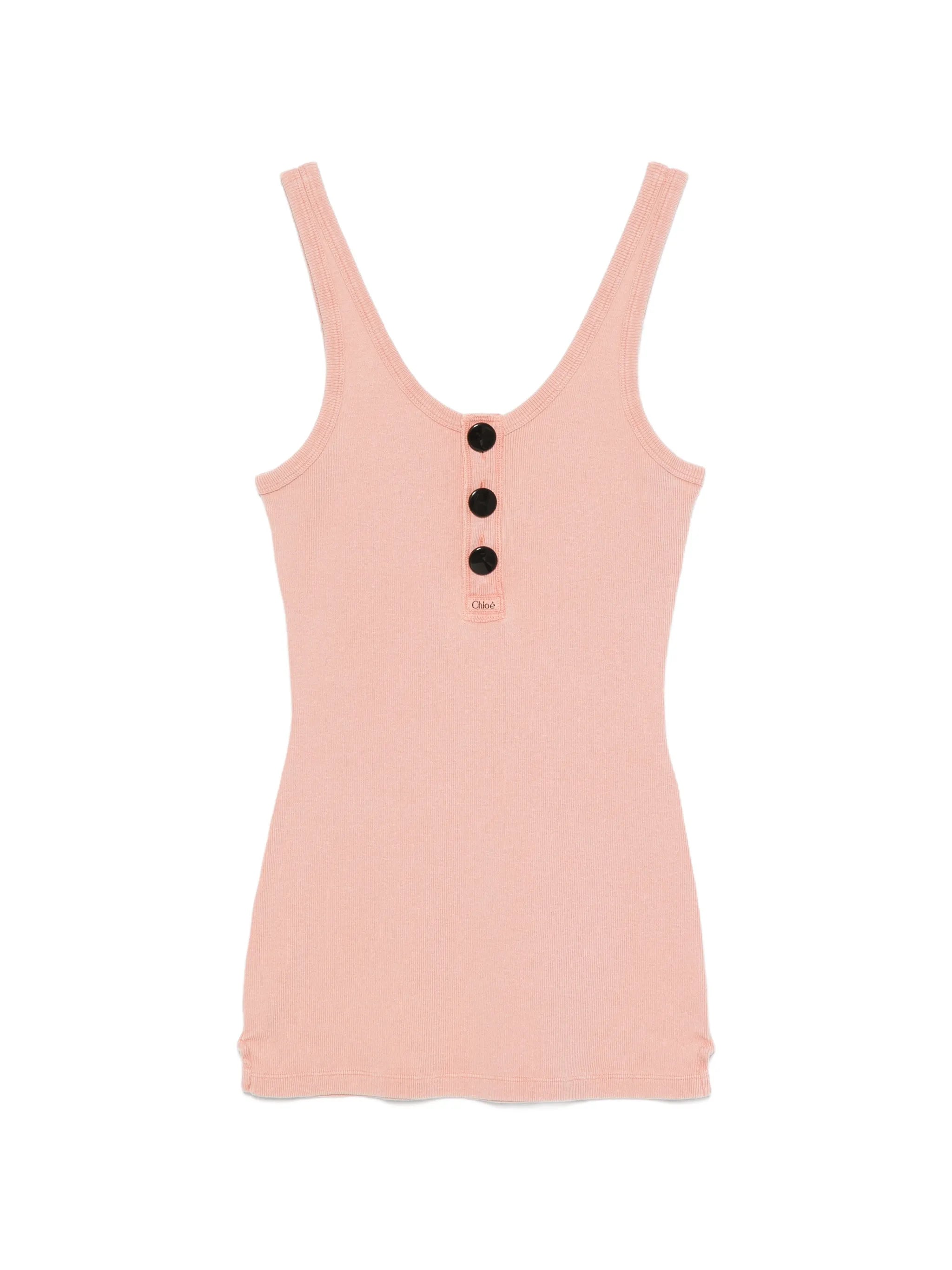 ribbed-knit Henley tank top