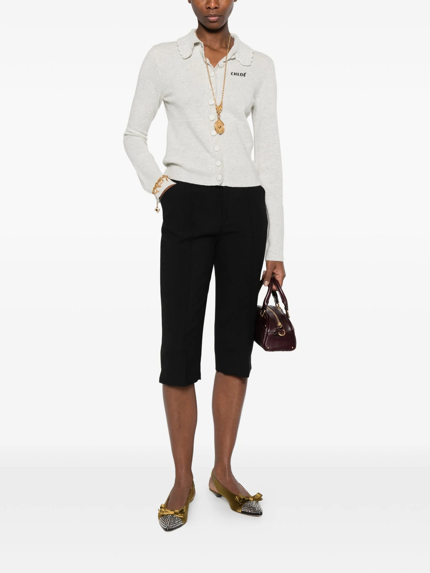 tailored cropped trousers