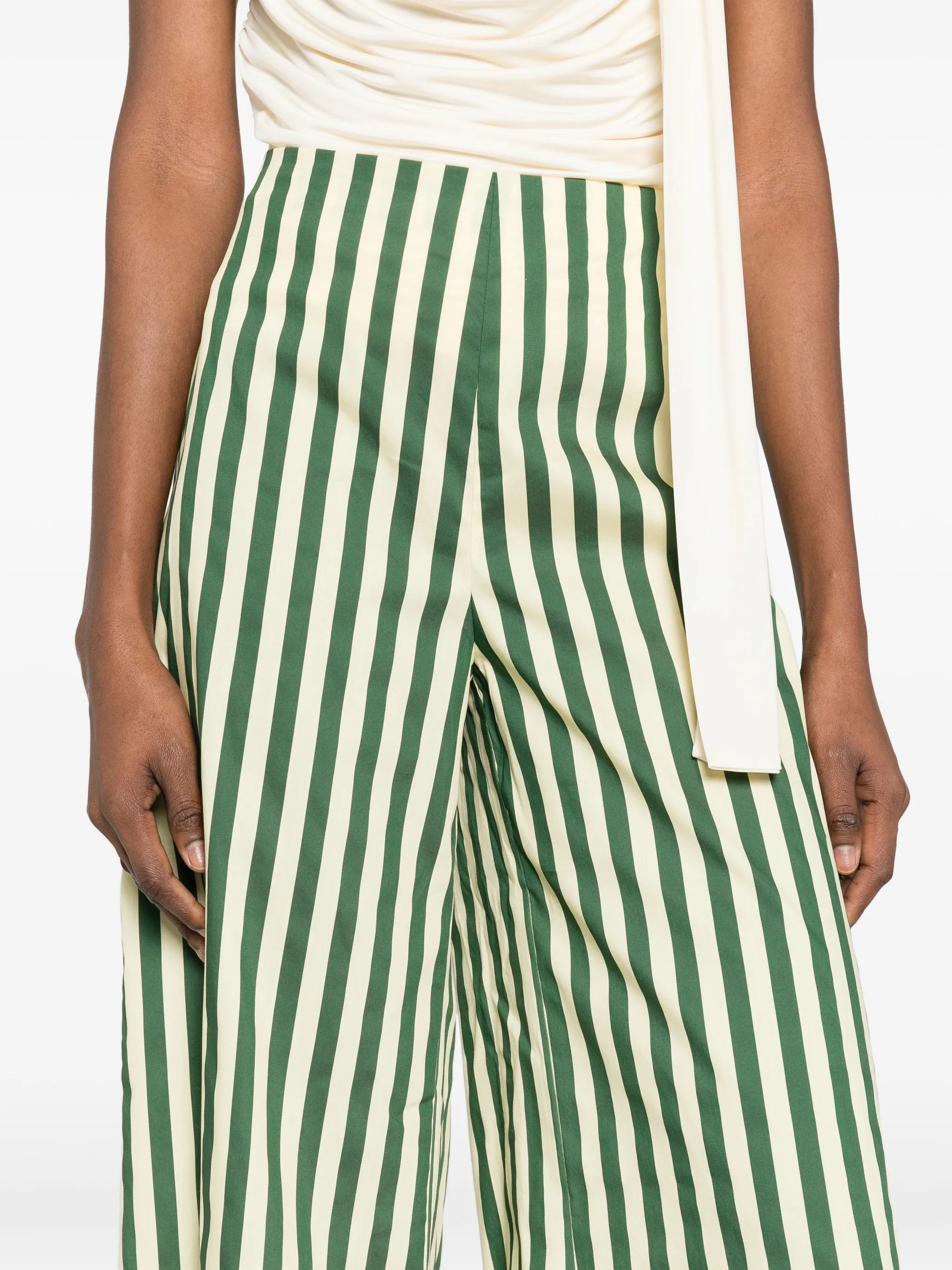 striped poplin trousers