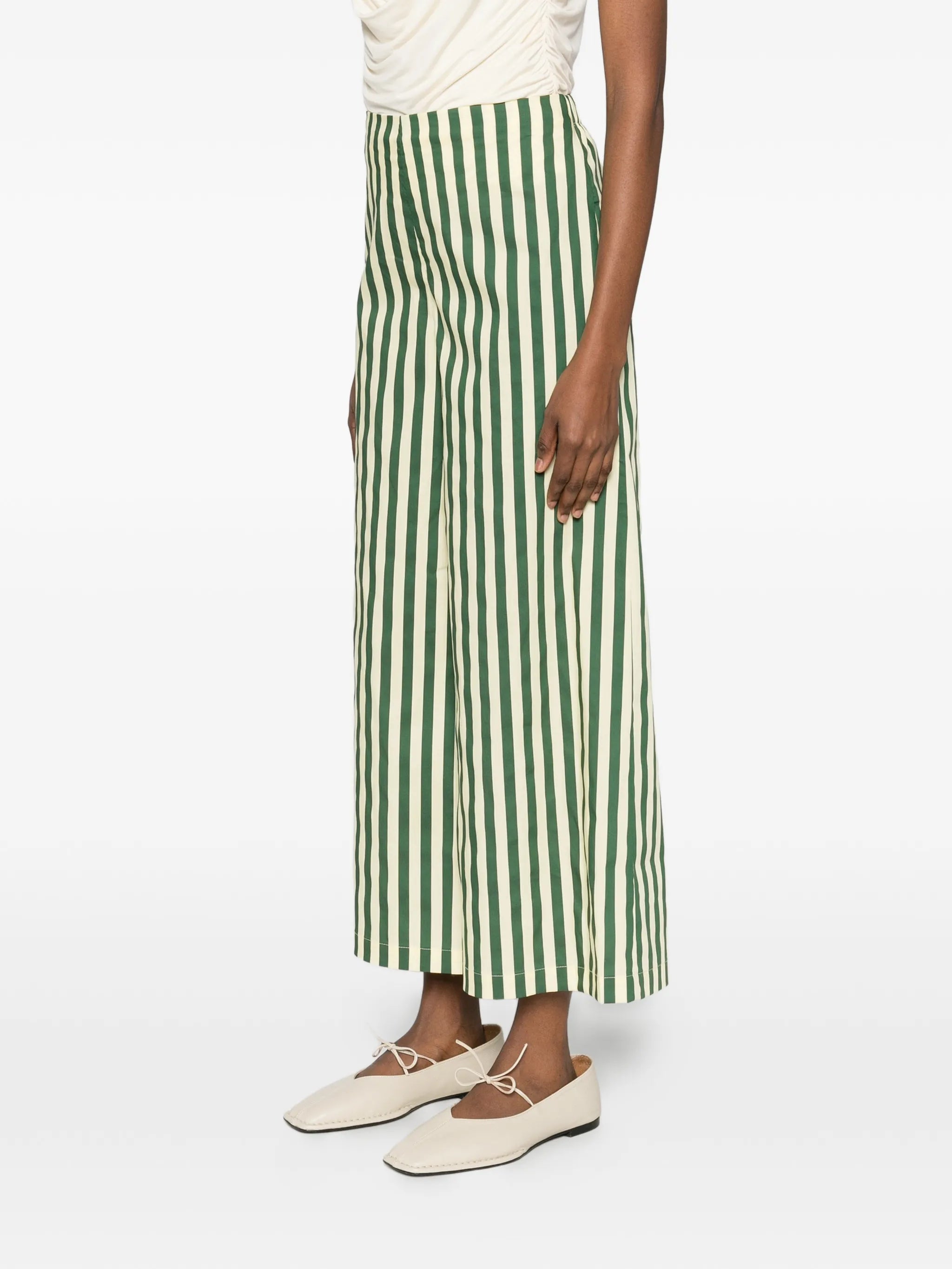 striped poplin trousers