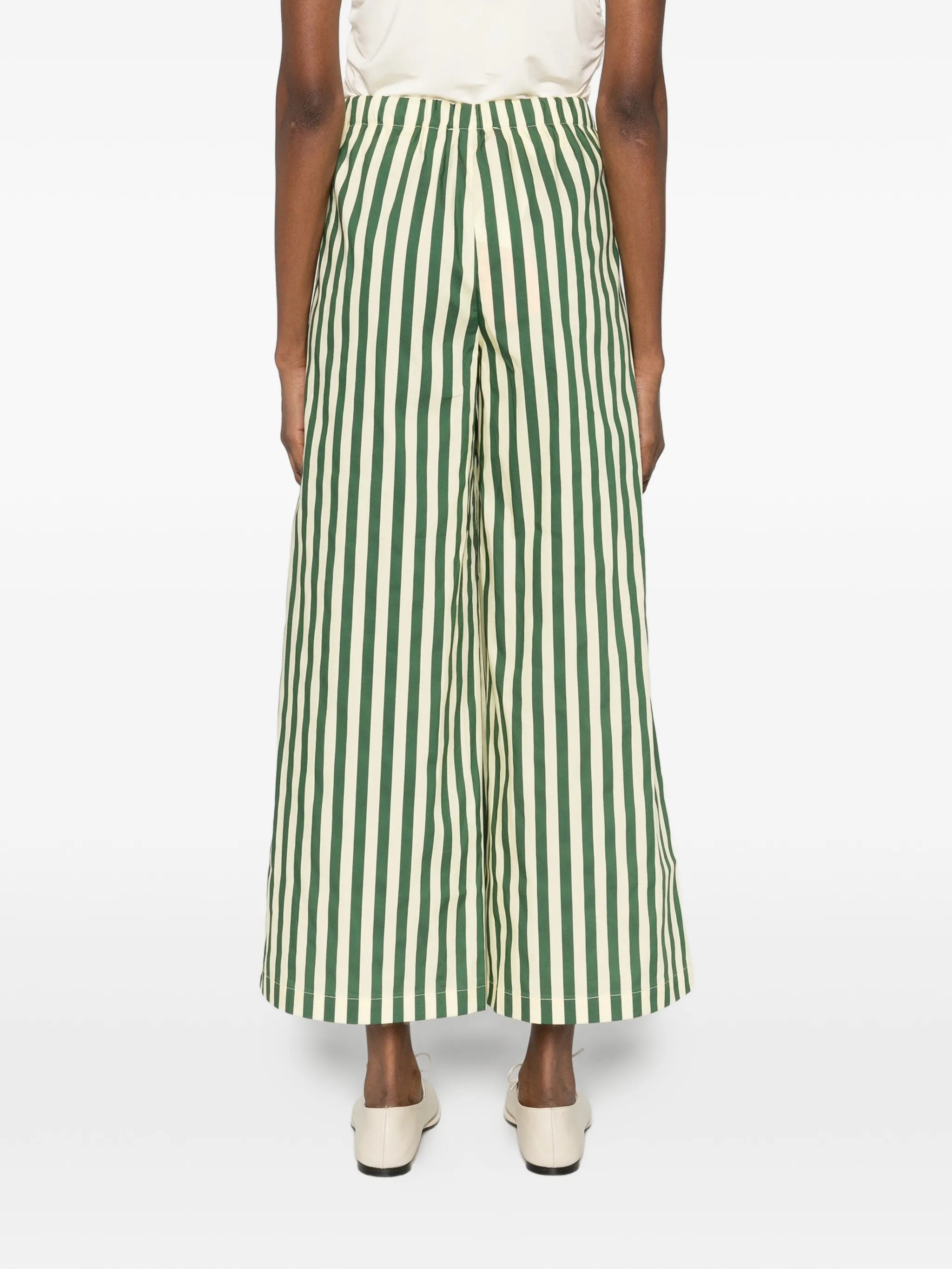 striped poplin trousers