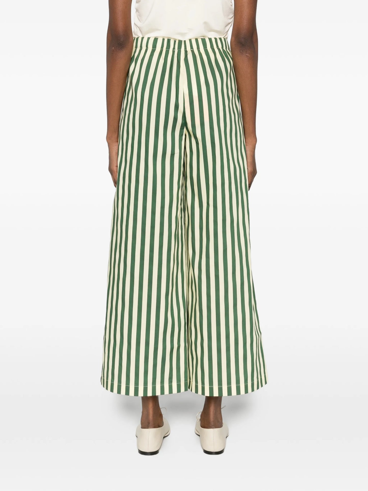 striped poplin trousers