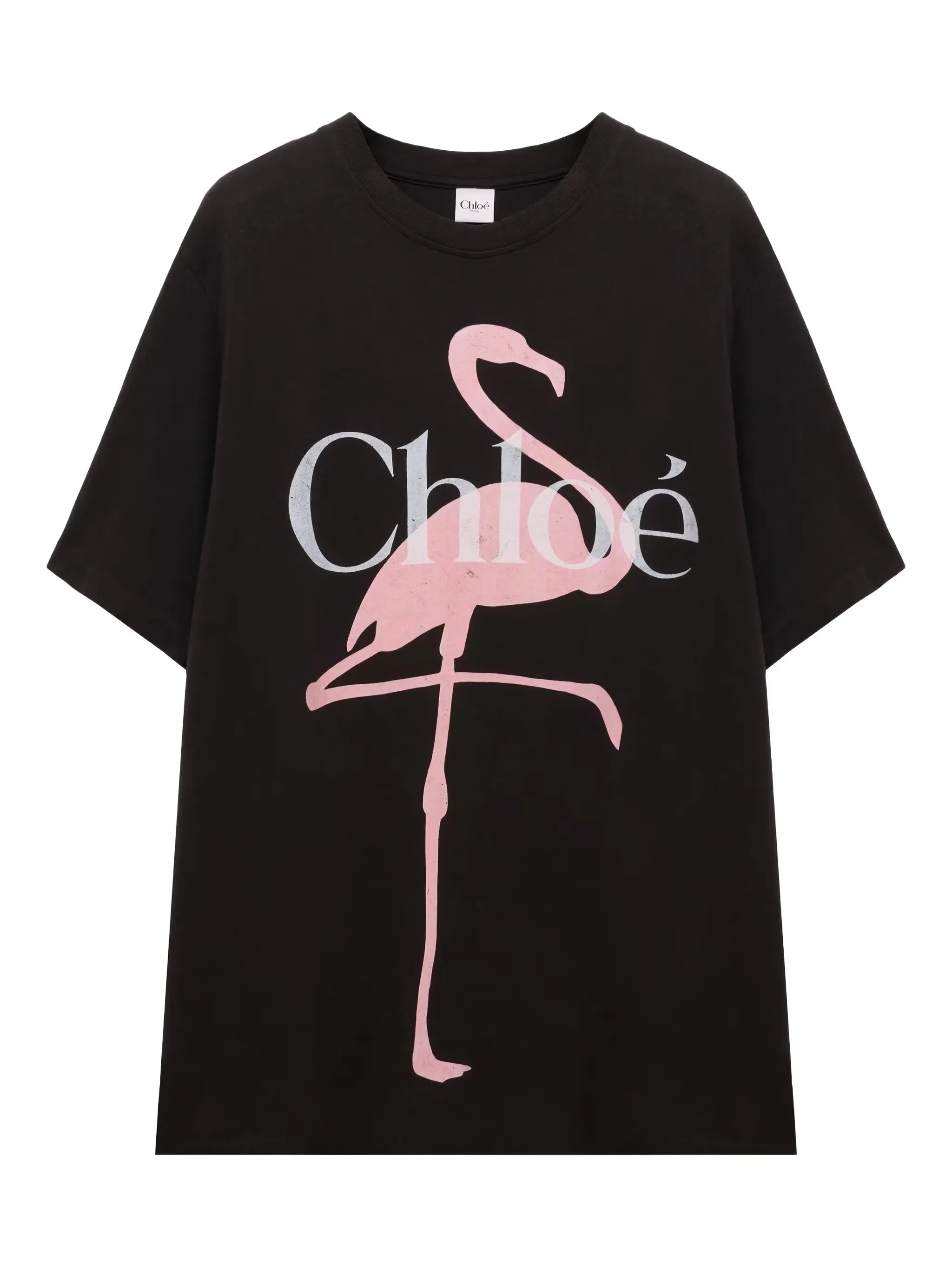 flamingo-print T-shirt
