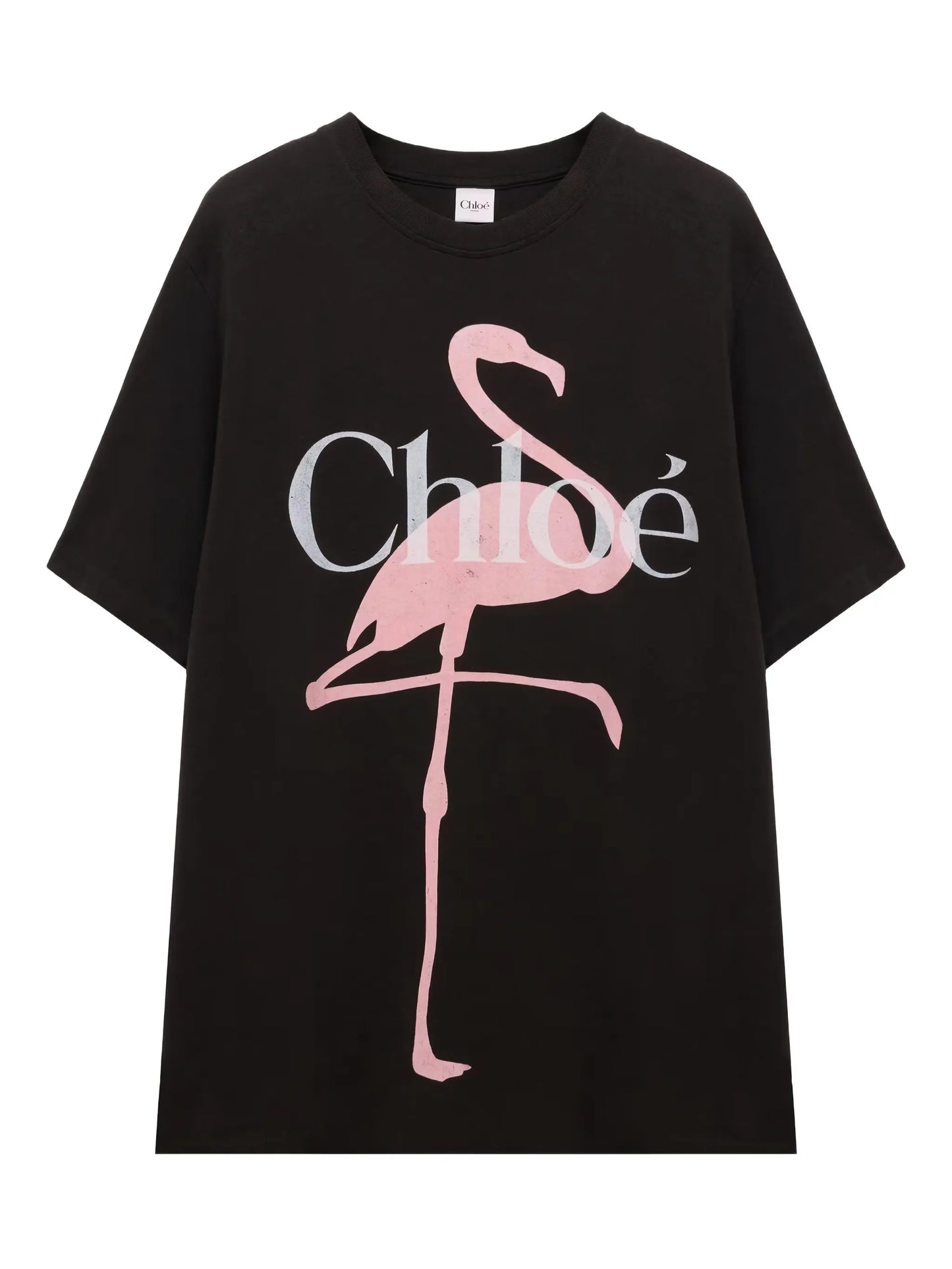 flamingo-print T-shirt