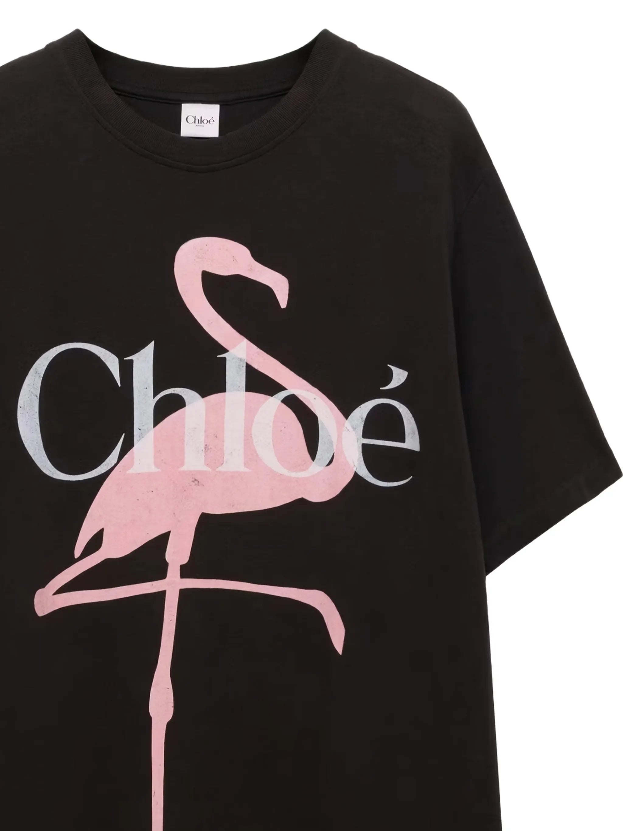 flamingo-print T-shirt