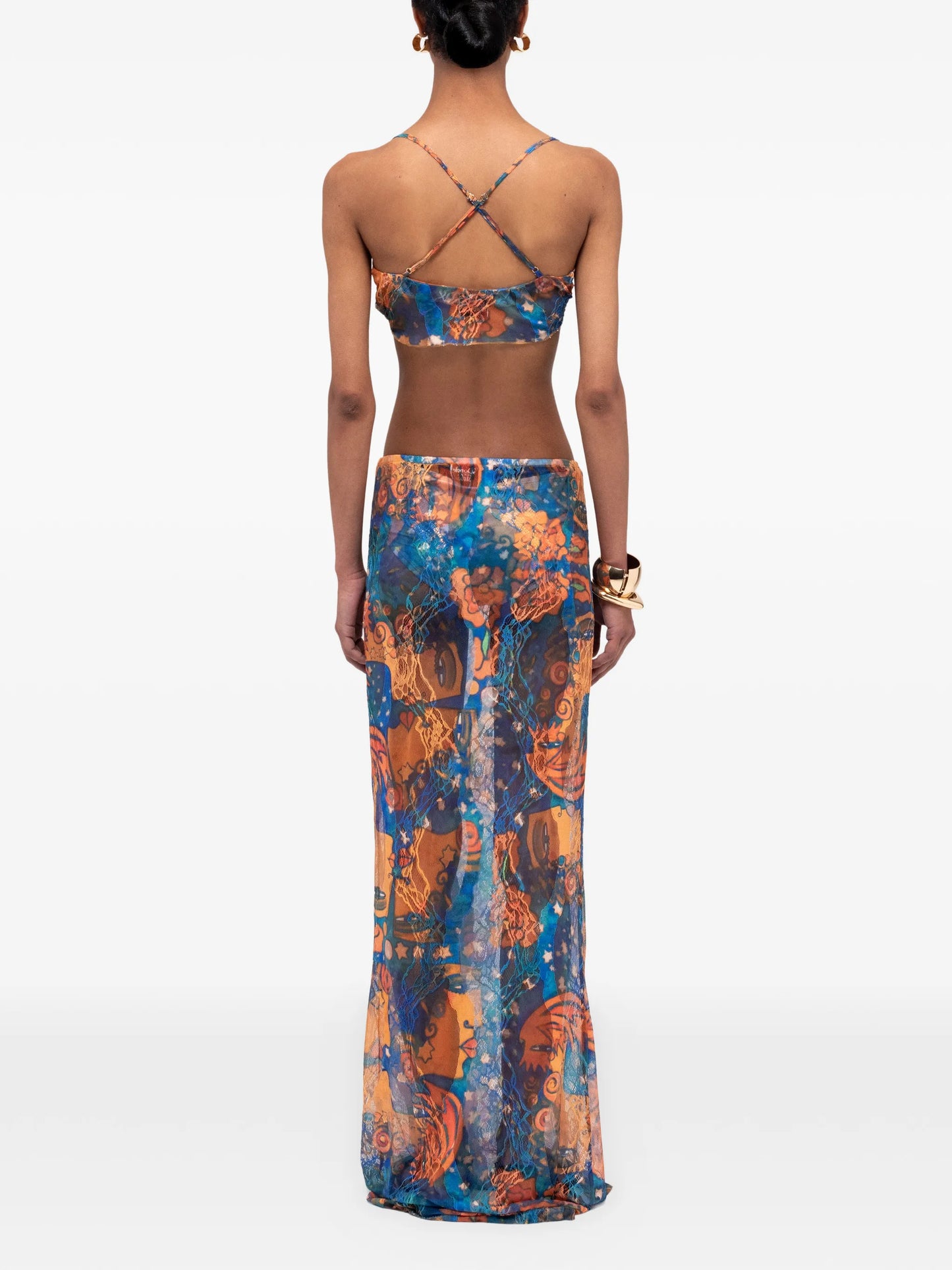 El Beso mesh maxi skirt