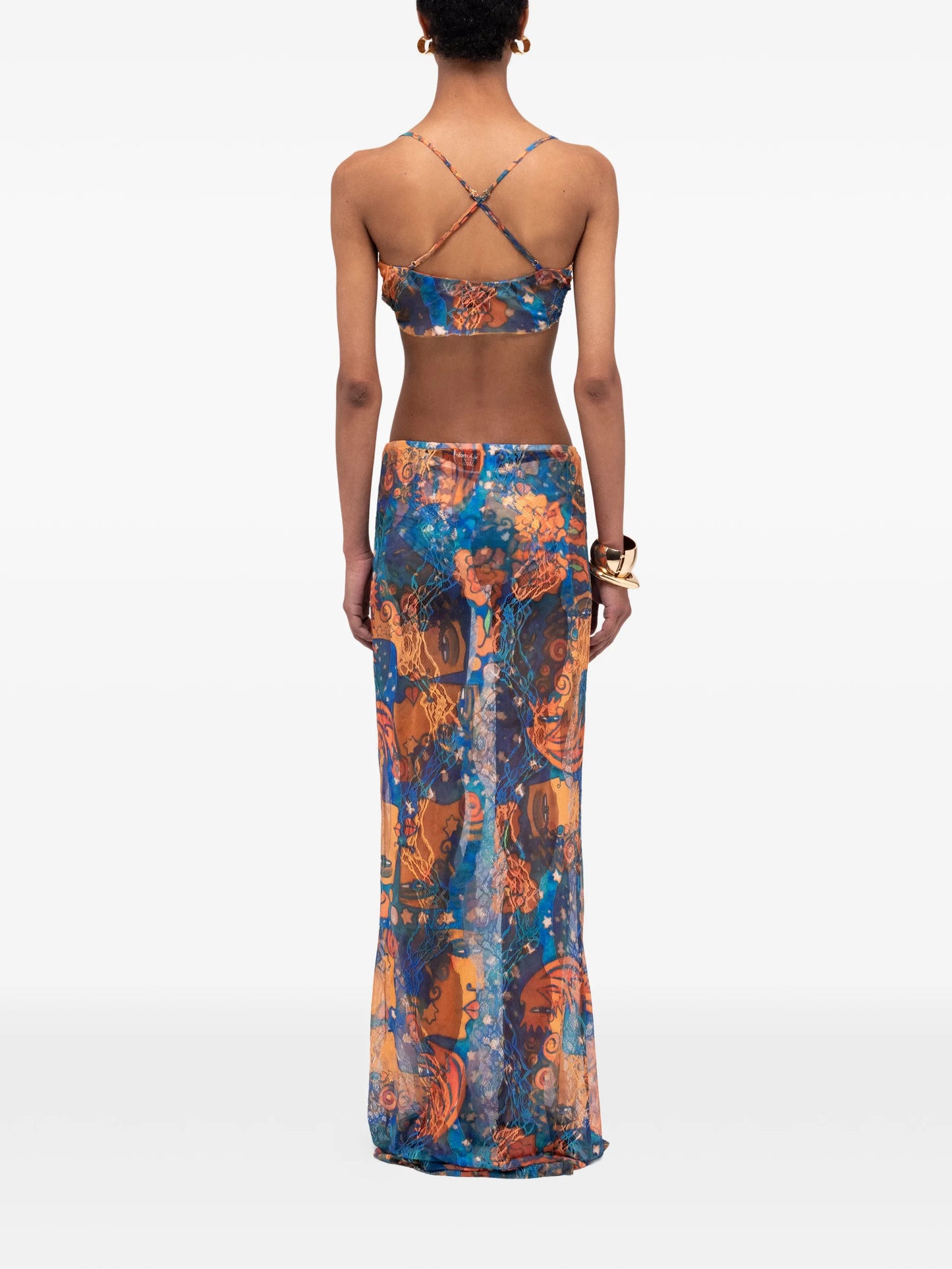 El Beso mesh lace top