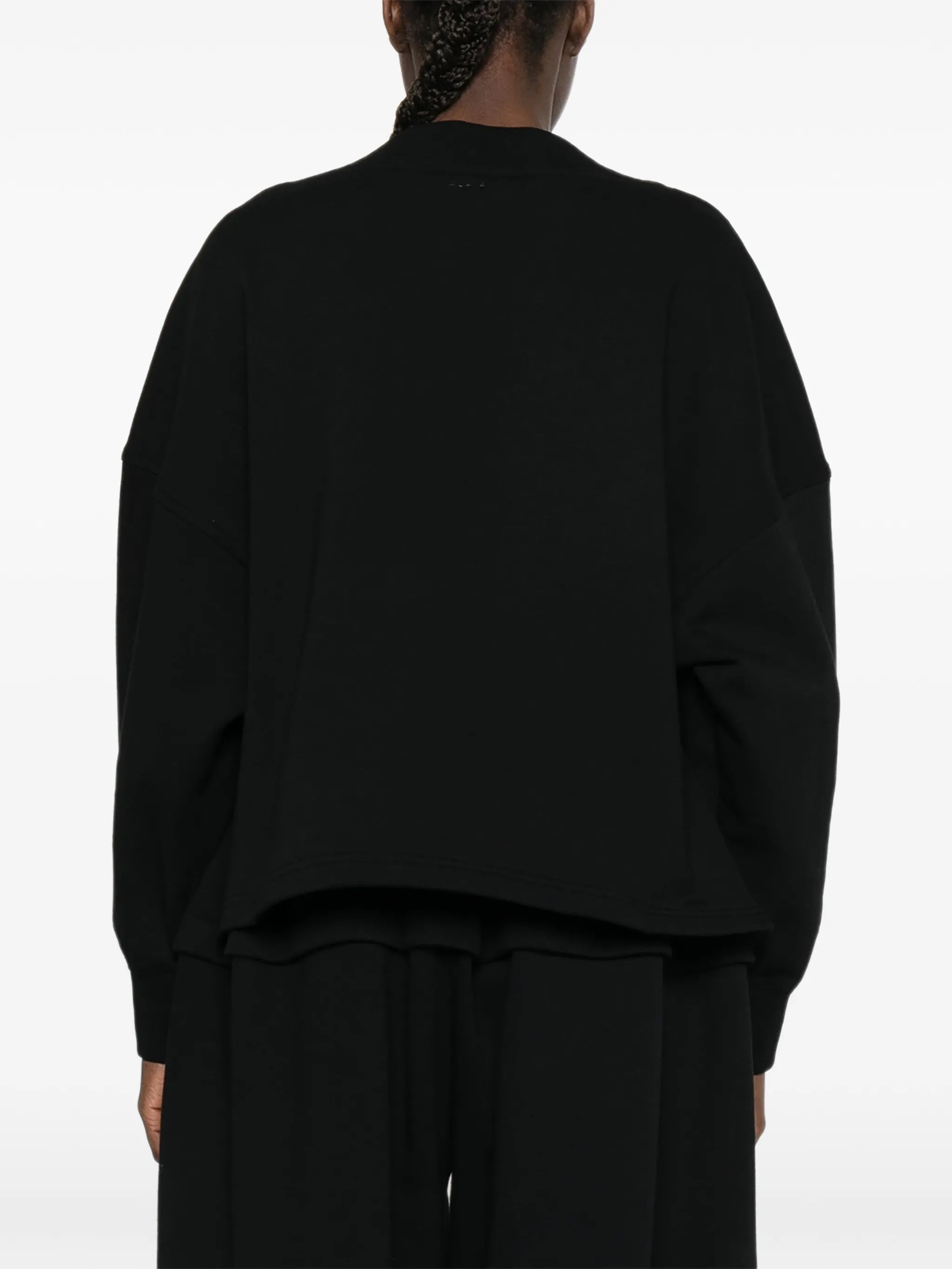 boat-neck sweatshirt