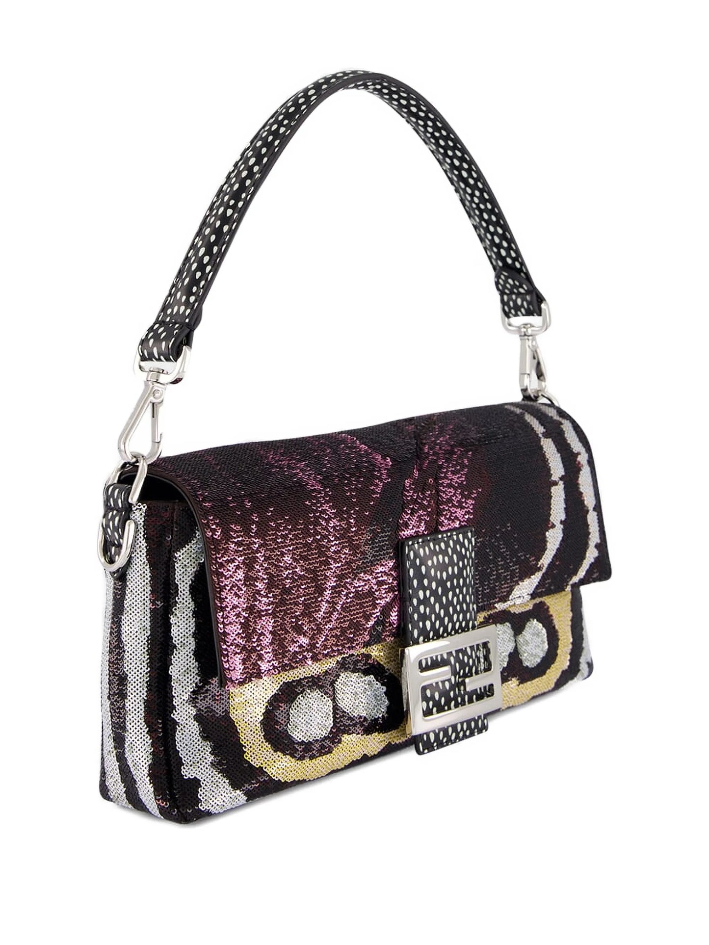 Baguette sequinned shoulder bag