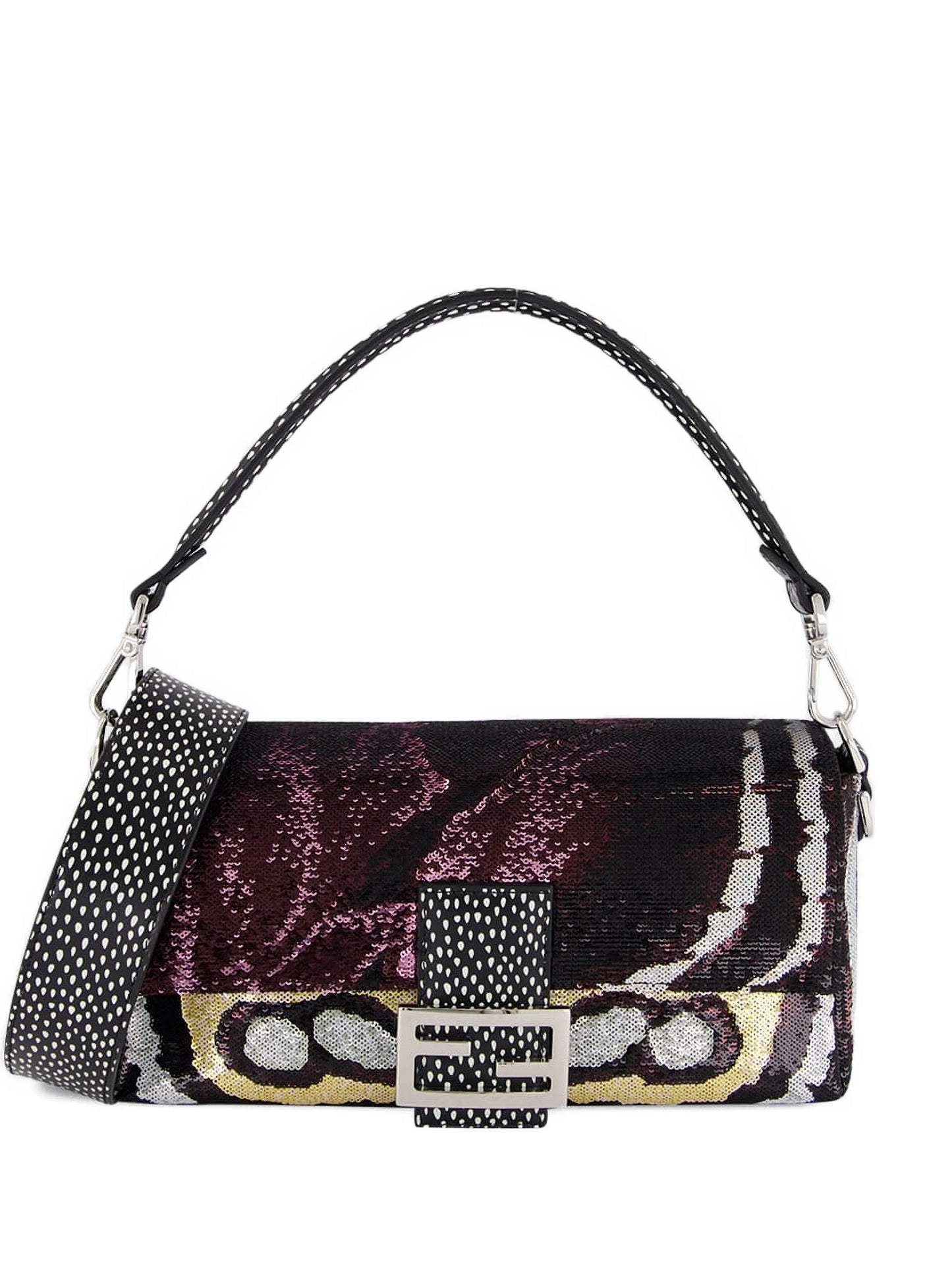 Baguette sequinned shoulder bag