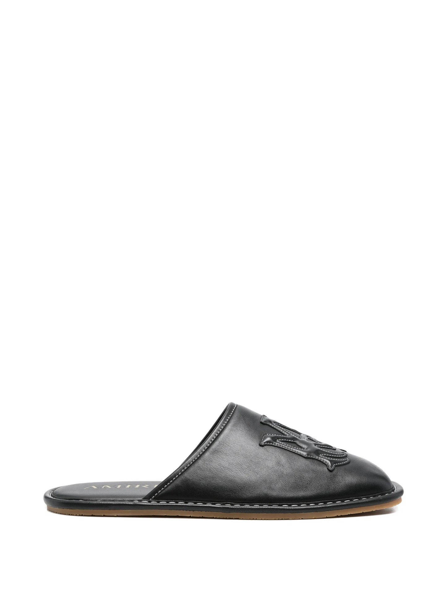 Ma appliqué leather slippers