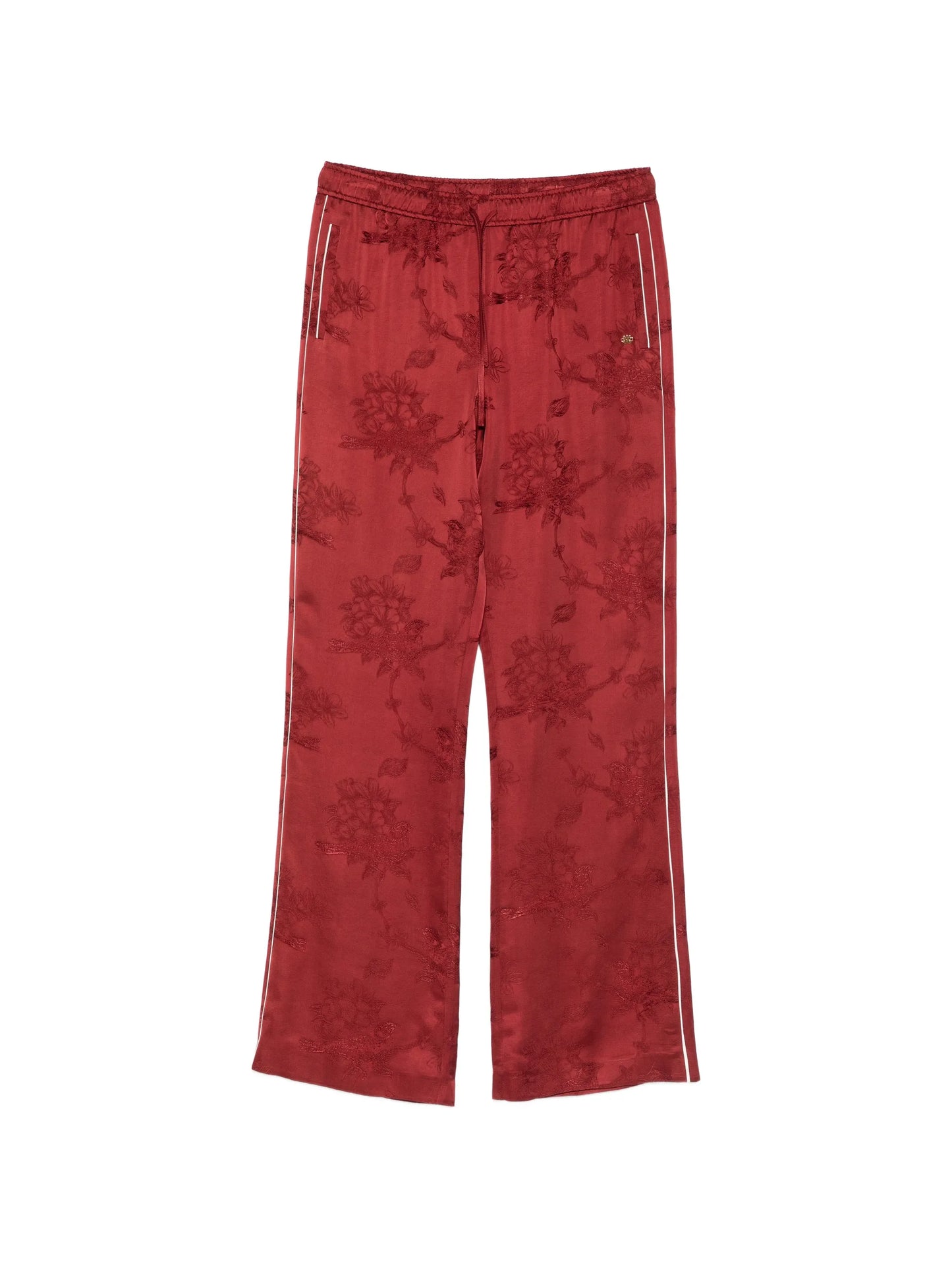 floral jacquard trousers