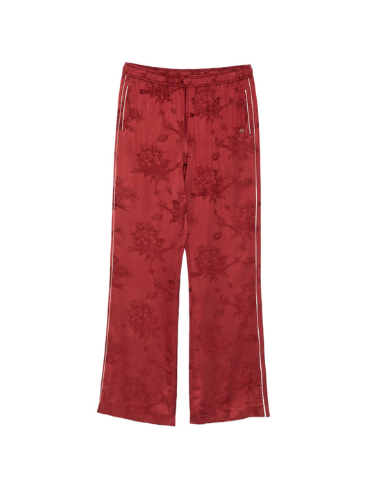 floral jacquard trousers