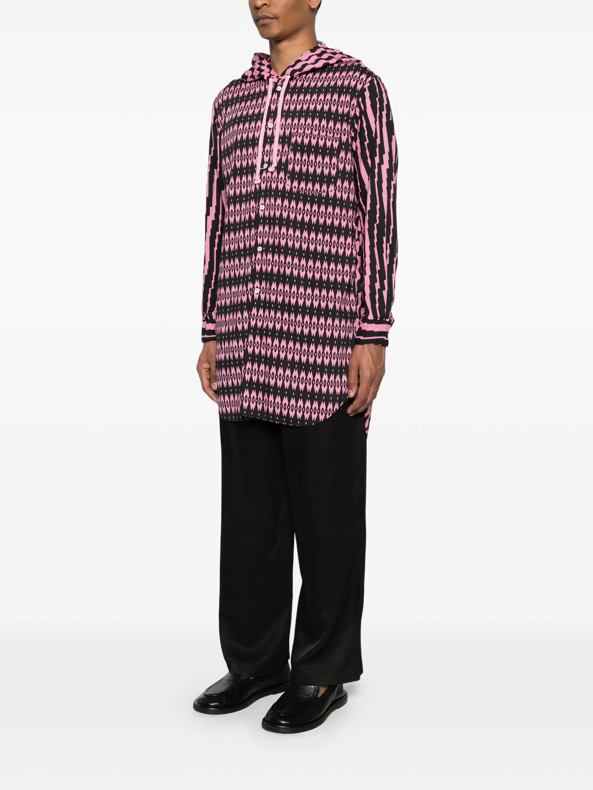 printed hooded shirt