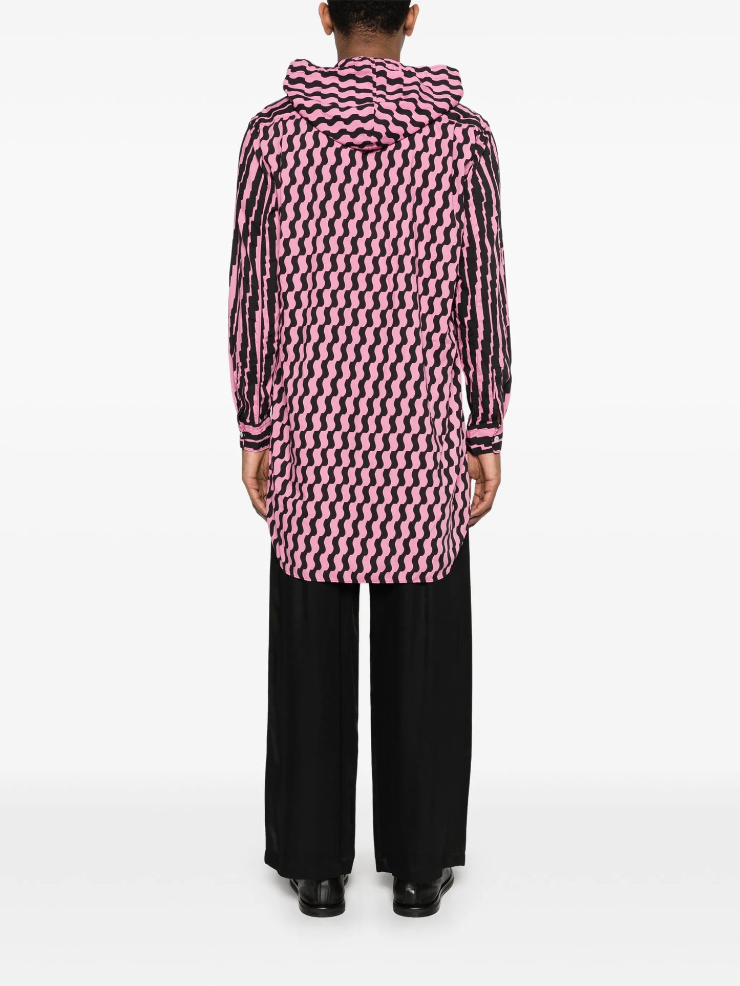 printed hooded shirt