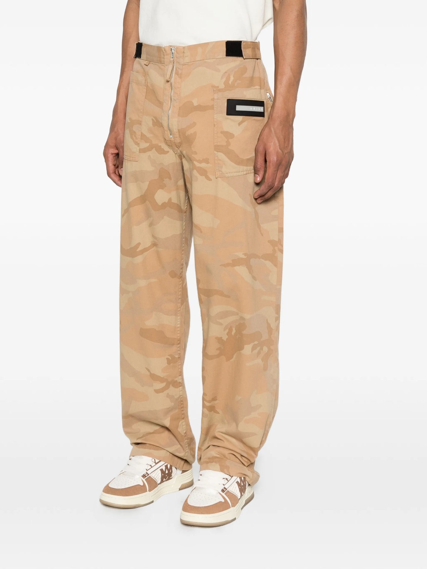 camouflage straight trousers