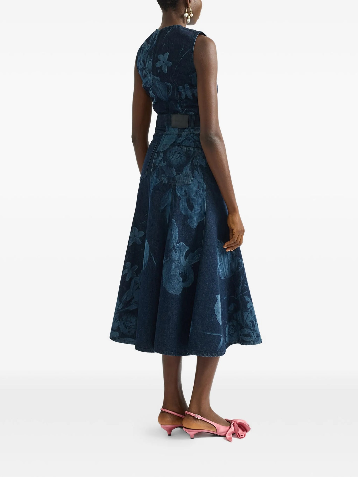 floral sleeveless midi dress