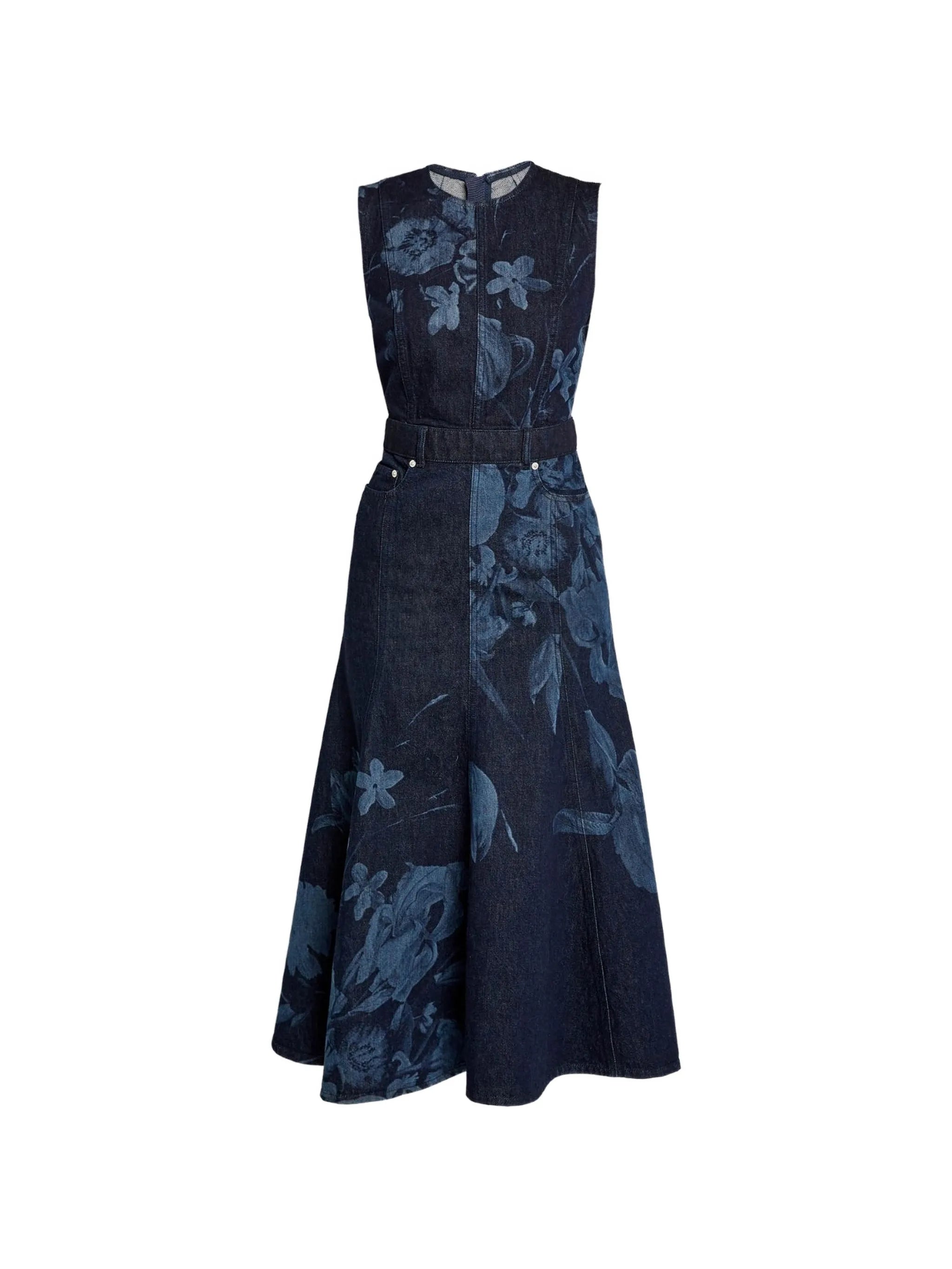 floral sleeveless midi dress