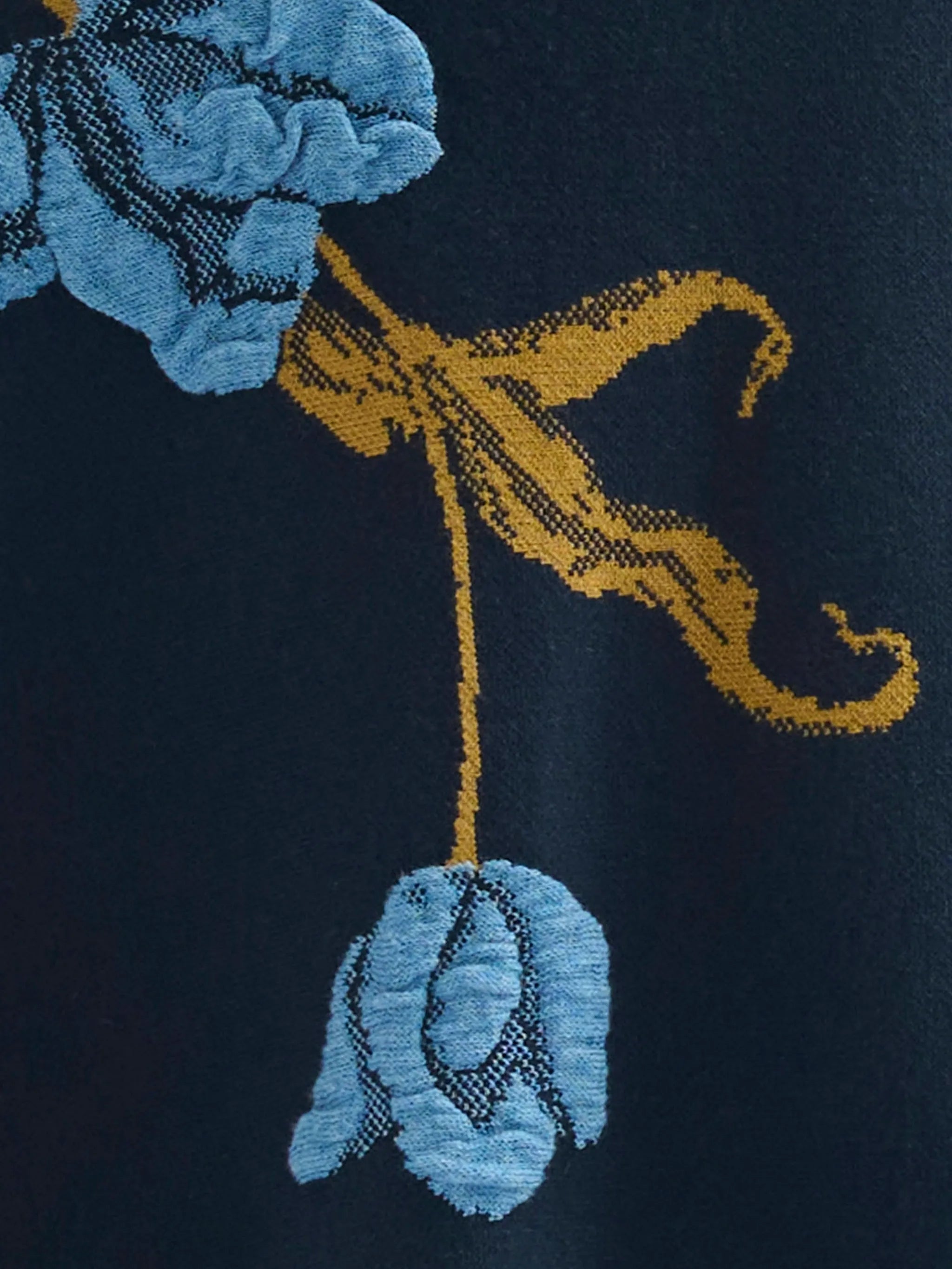 floral-jacquard knitted midi skirt