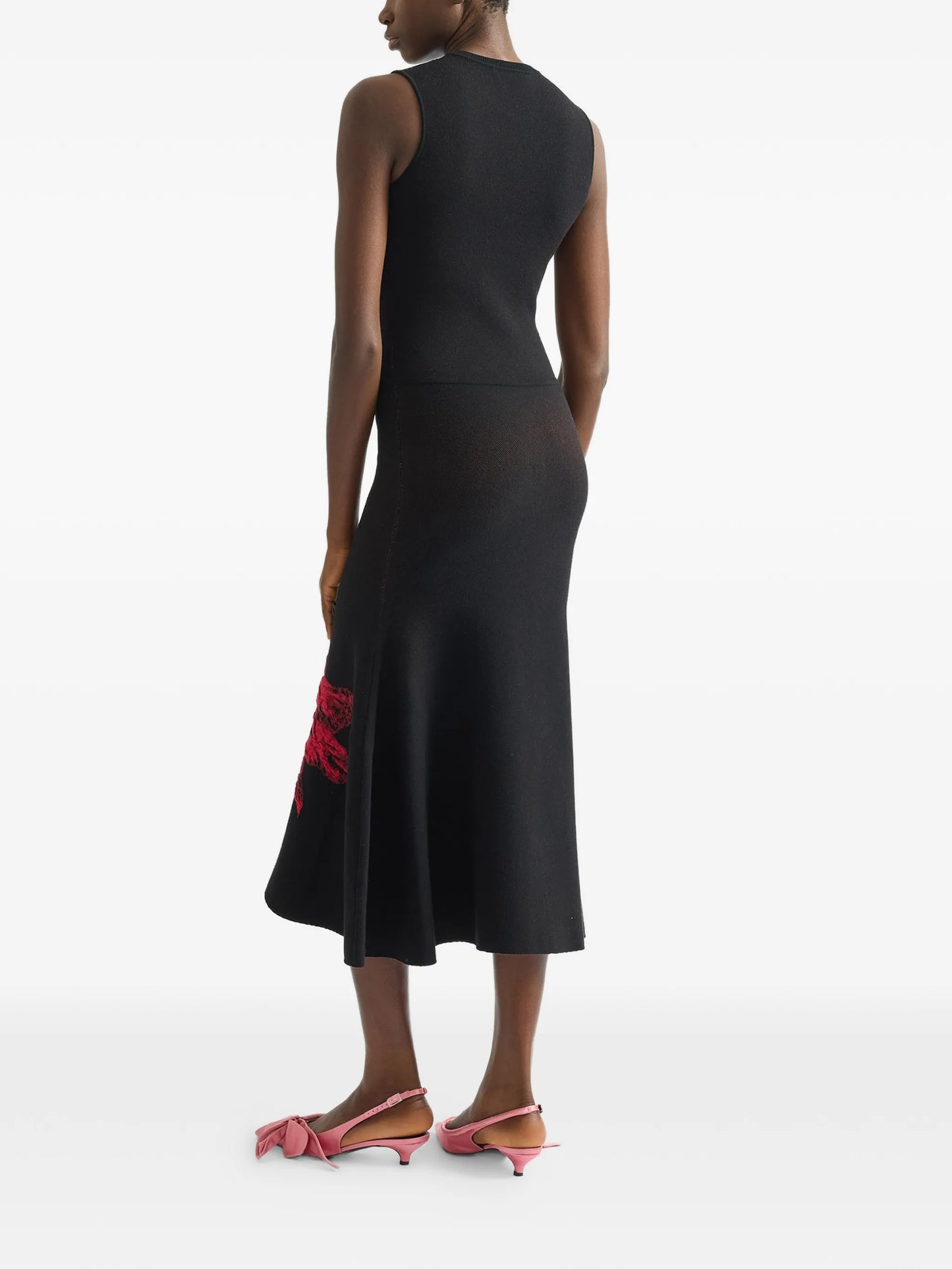 sleeveless knitted midi dress