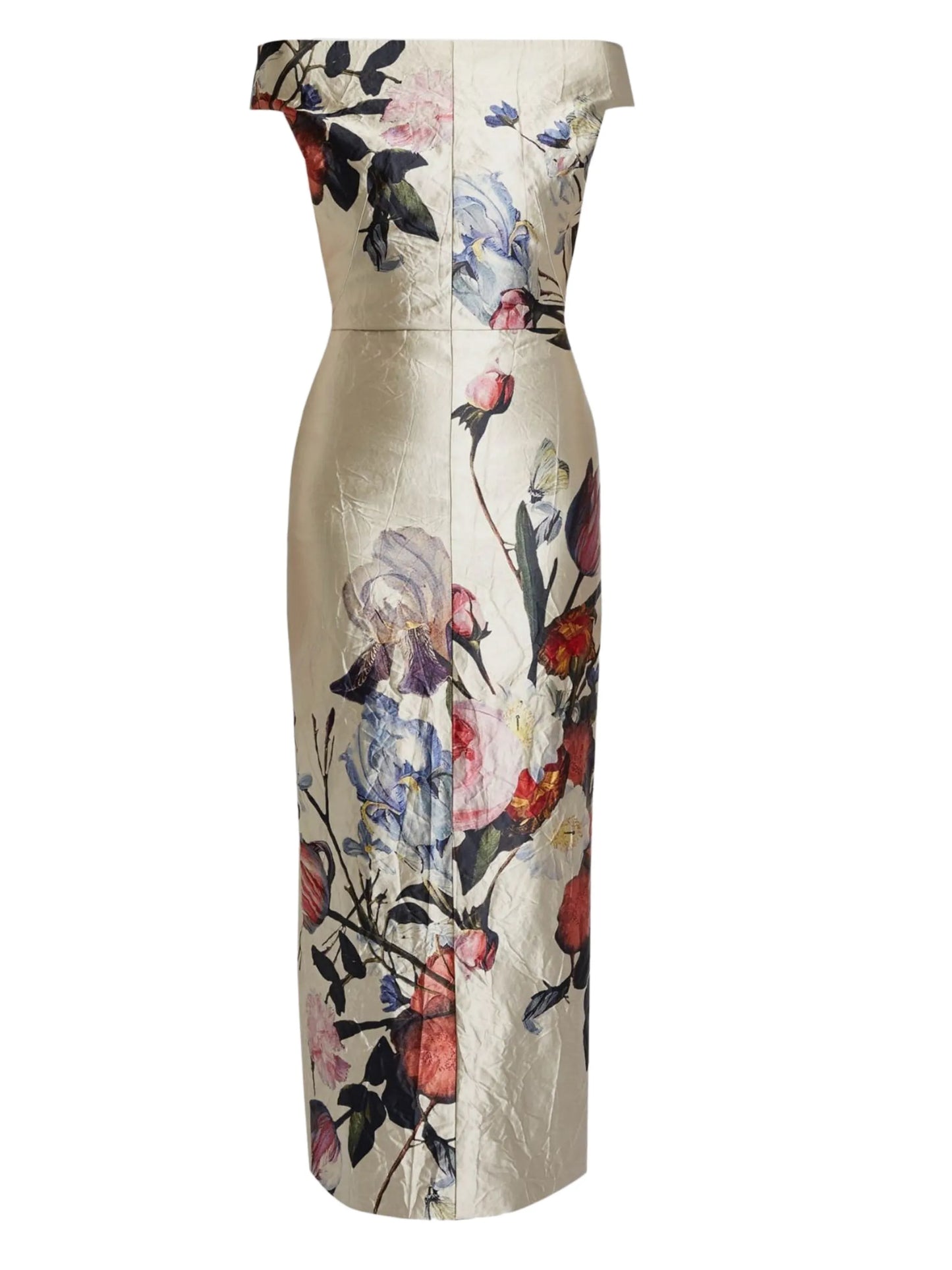 floral-print satin maxi dress