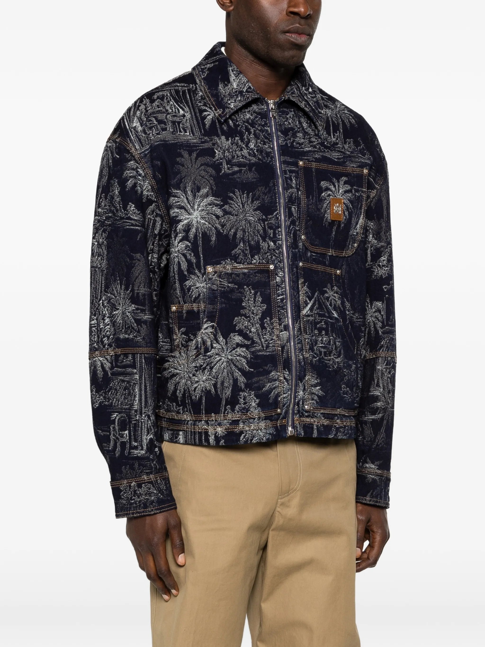 jacquard zip chateau palms jacket