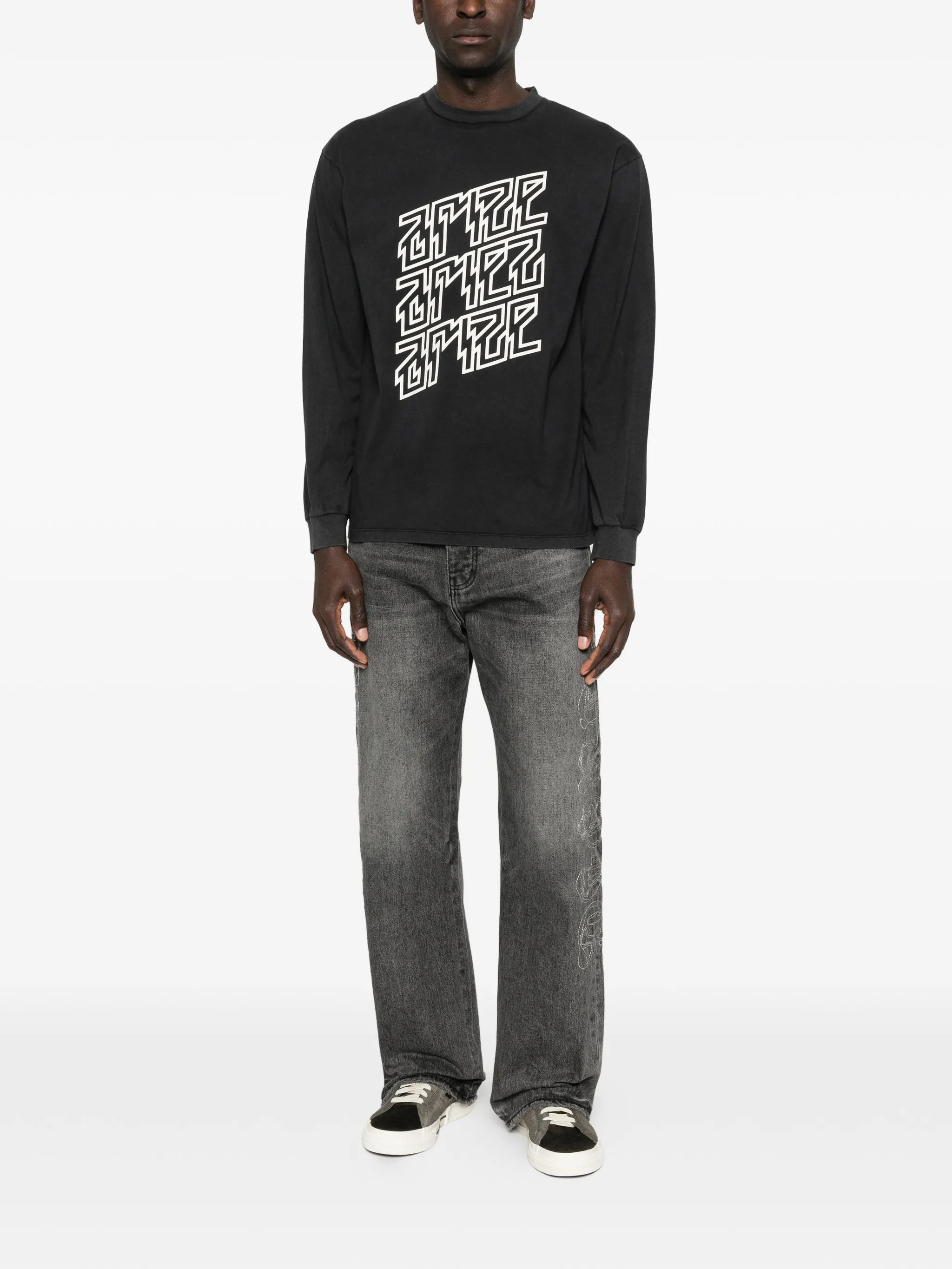 Ariez Arize faded long-sleeve T-shirt