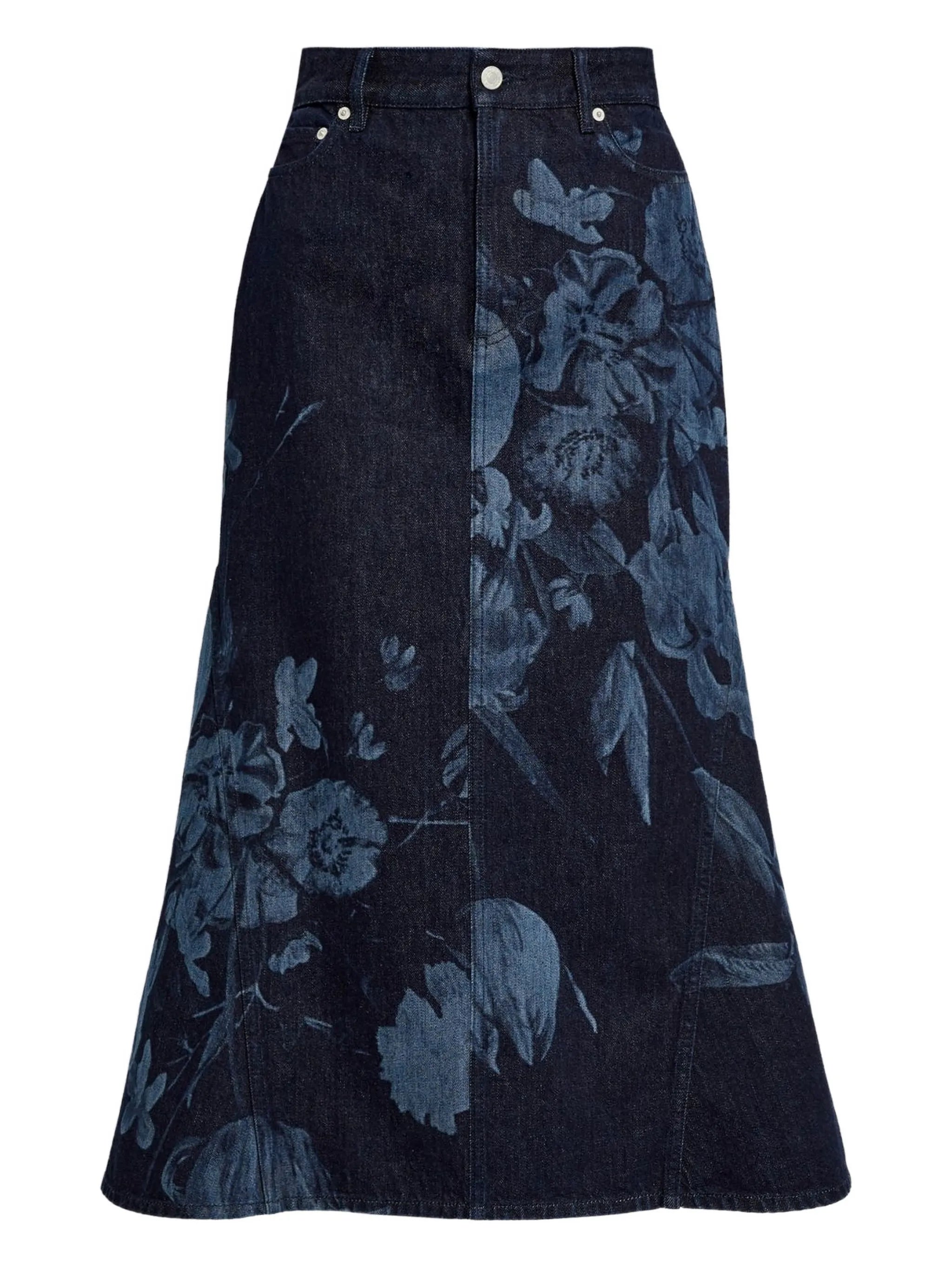 printed-detail midi skirt