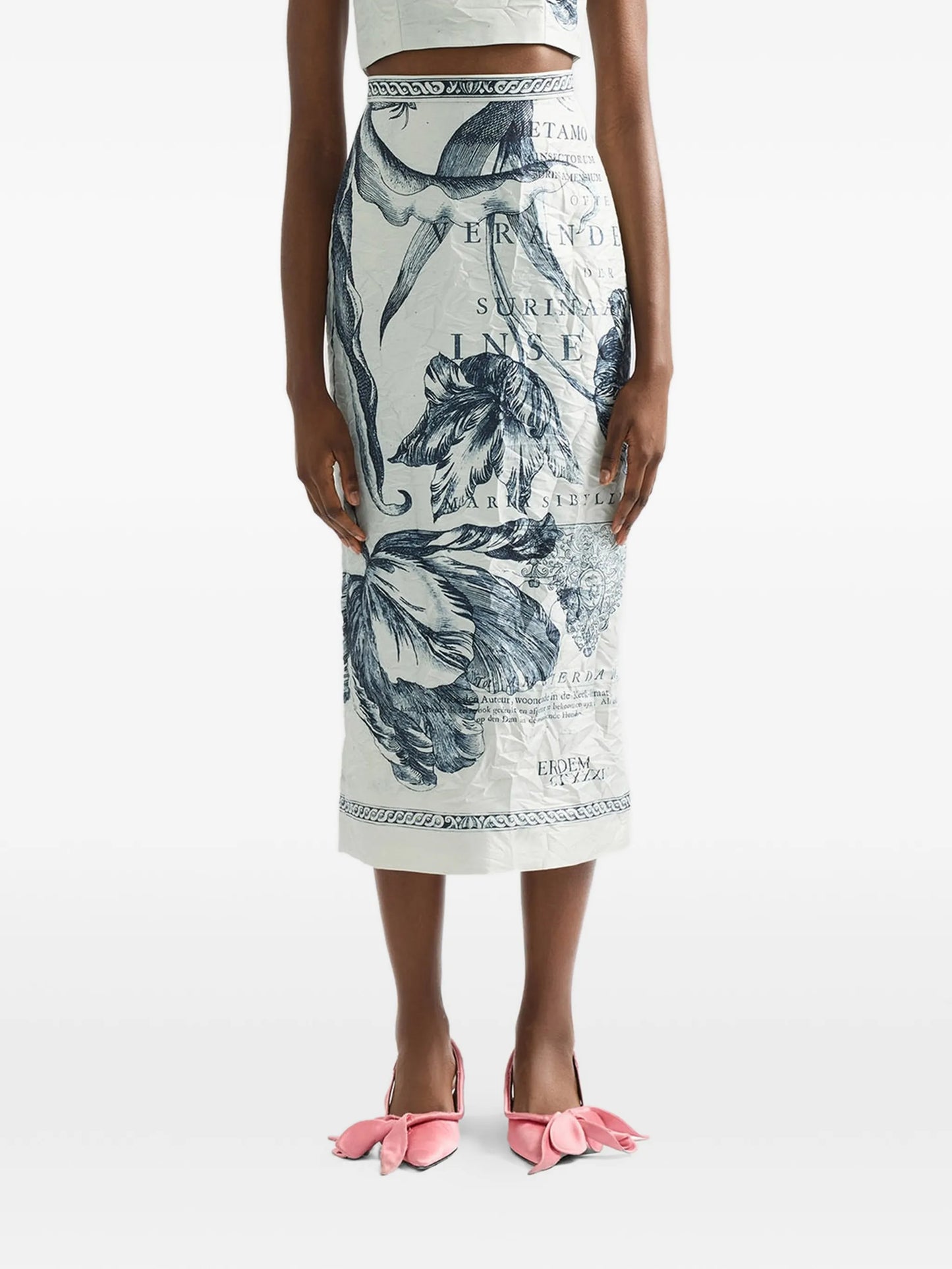 floral-print midi skirt