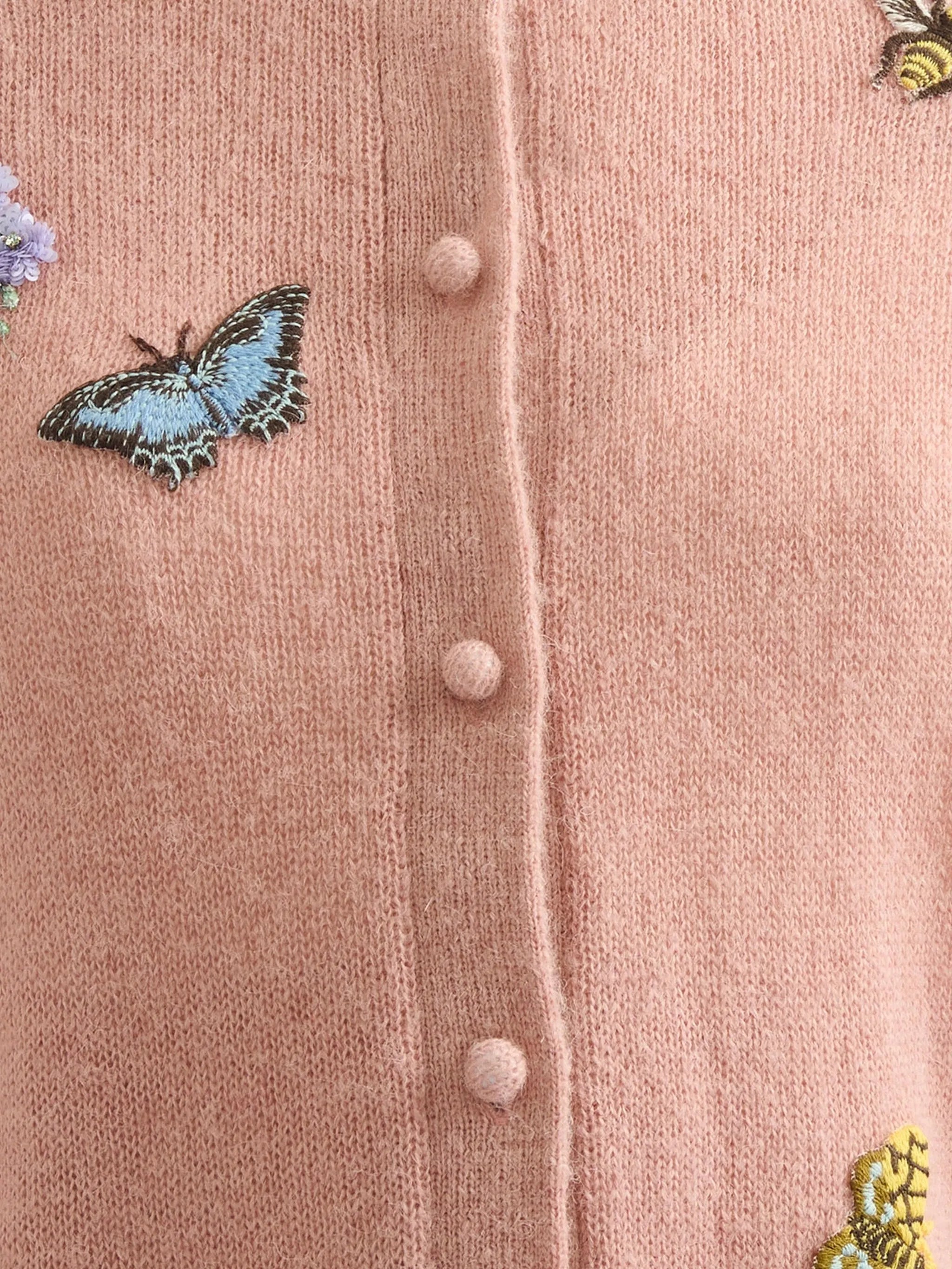 embellished crew neck cardigan