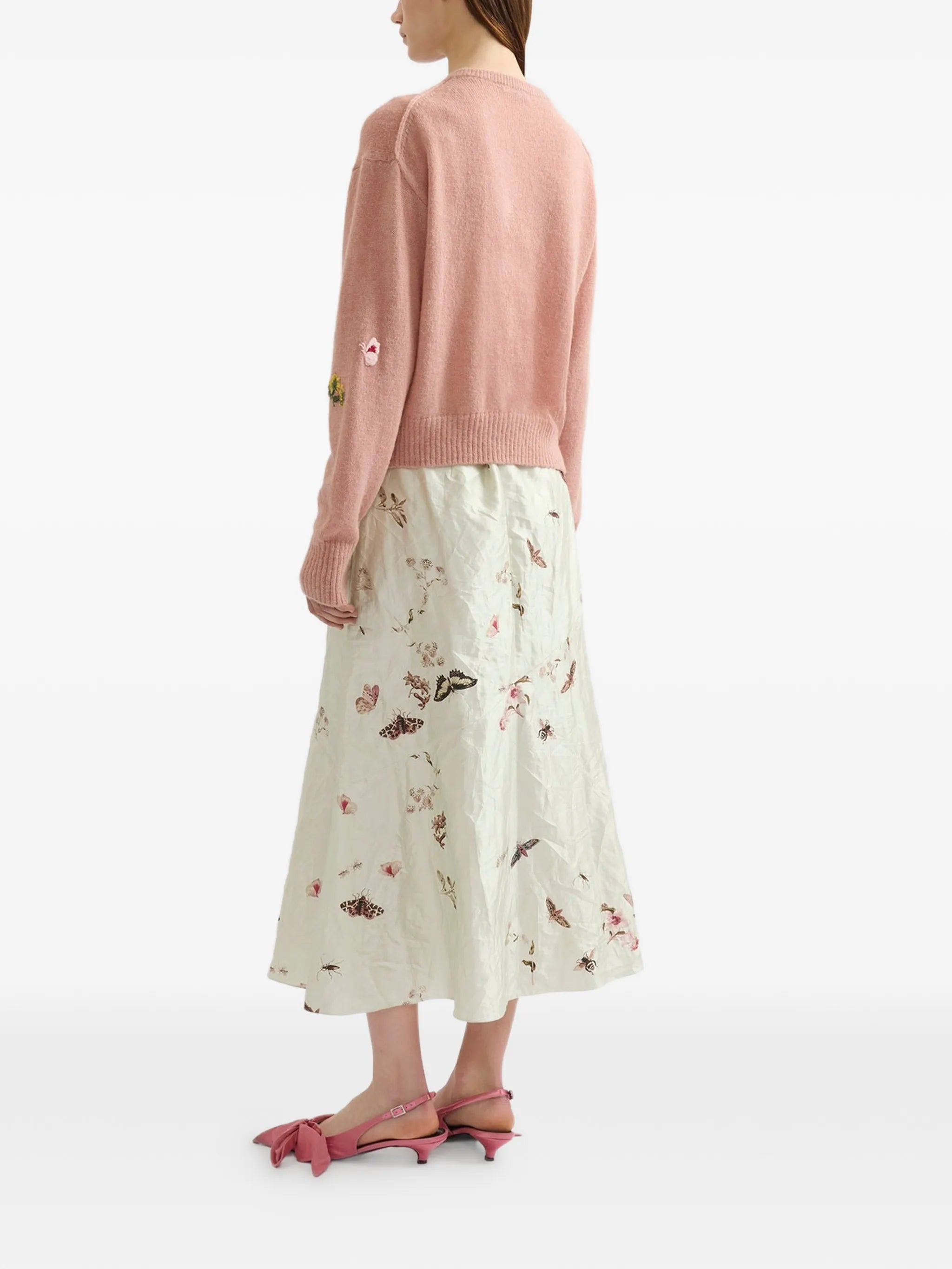 embellished crew-neck cardigan