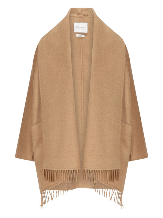 fringed long-sleeve coat