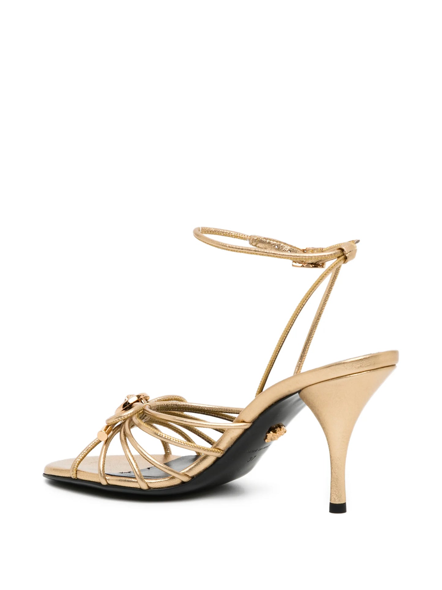 strap knot heeled sandals