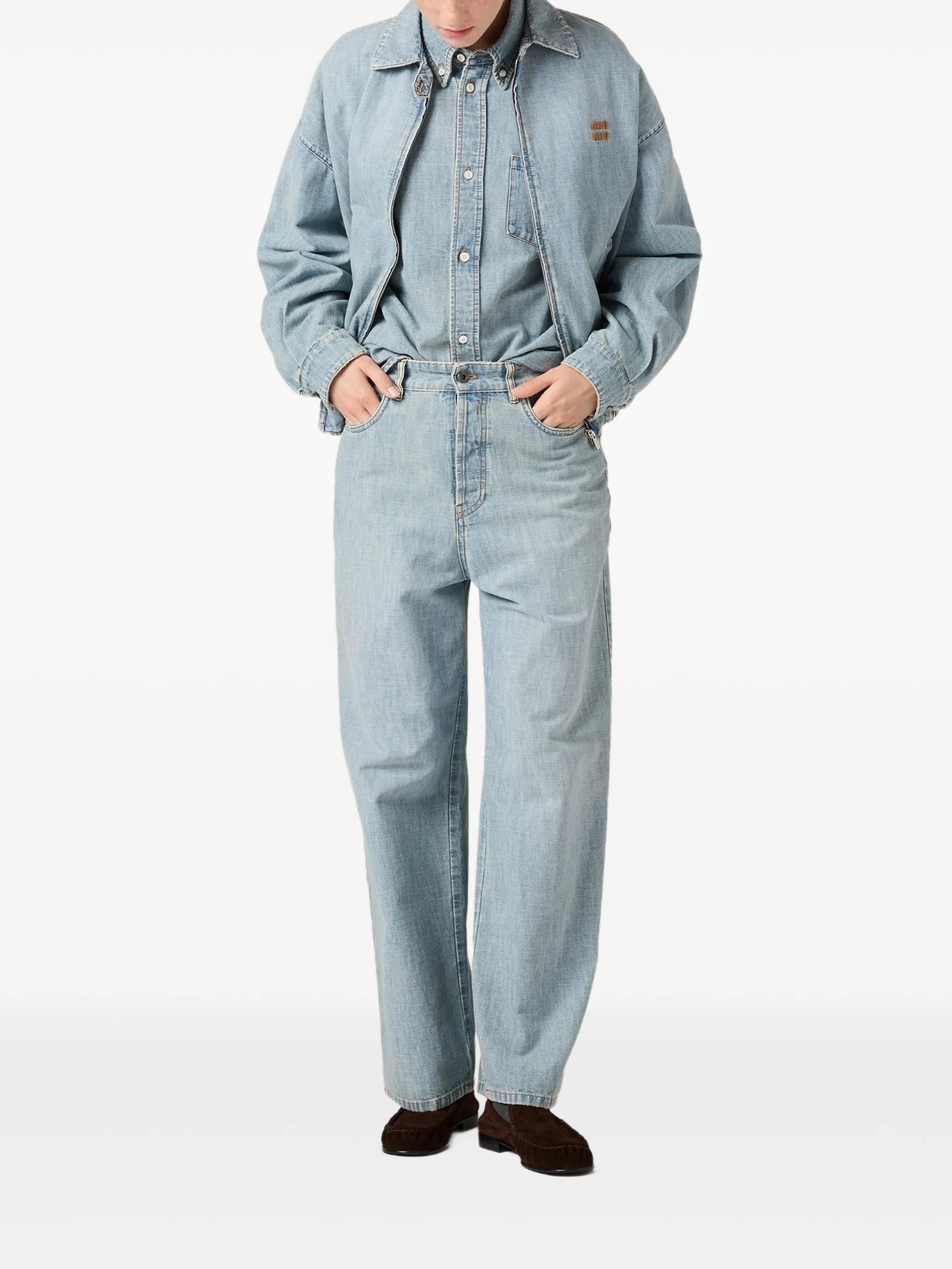 logo-embroidered shirt