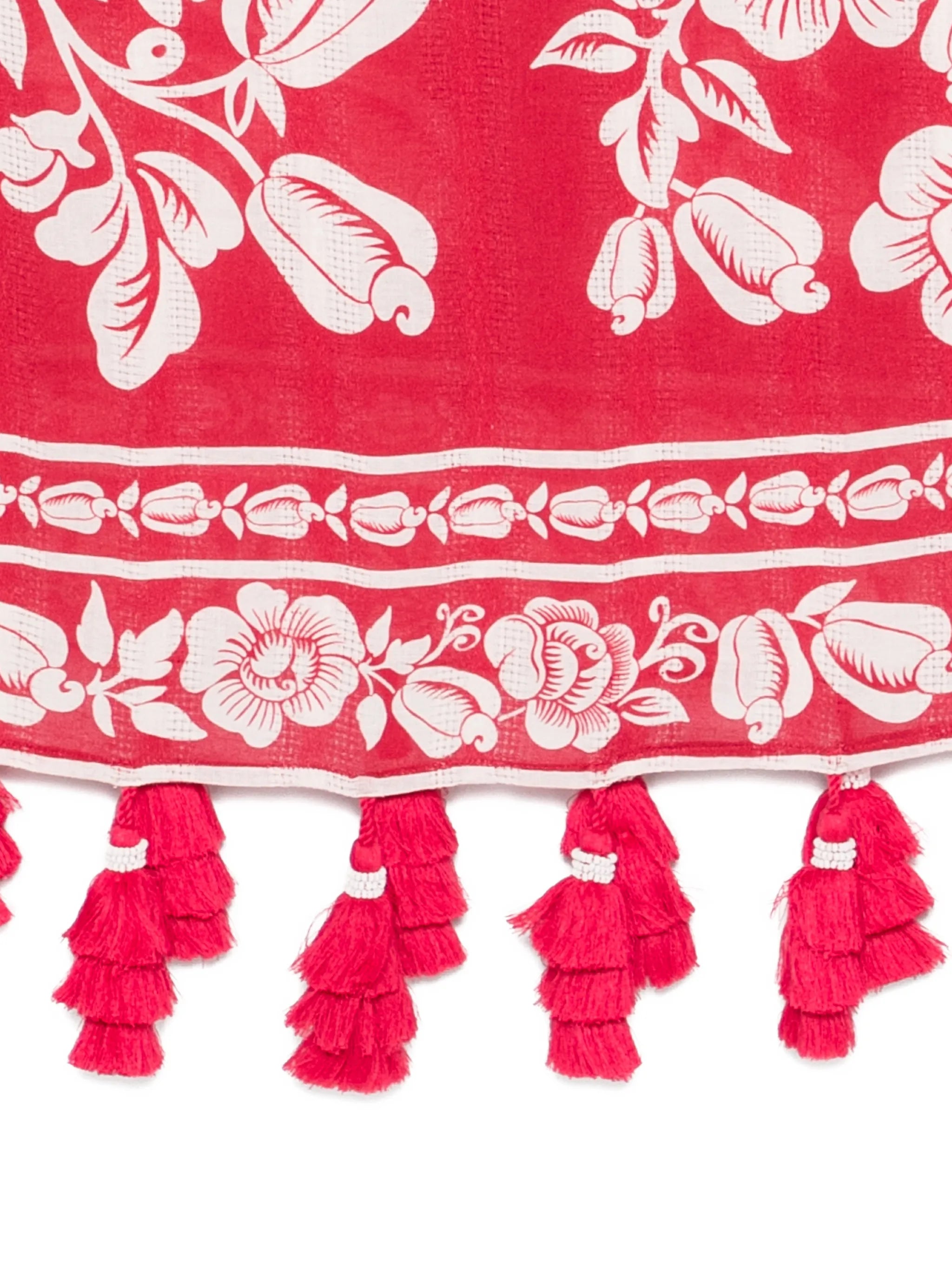bird floral-print beach cover-up