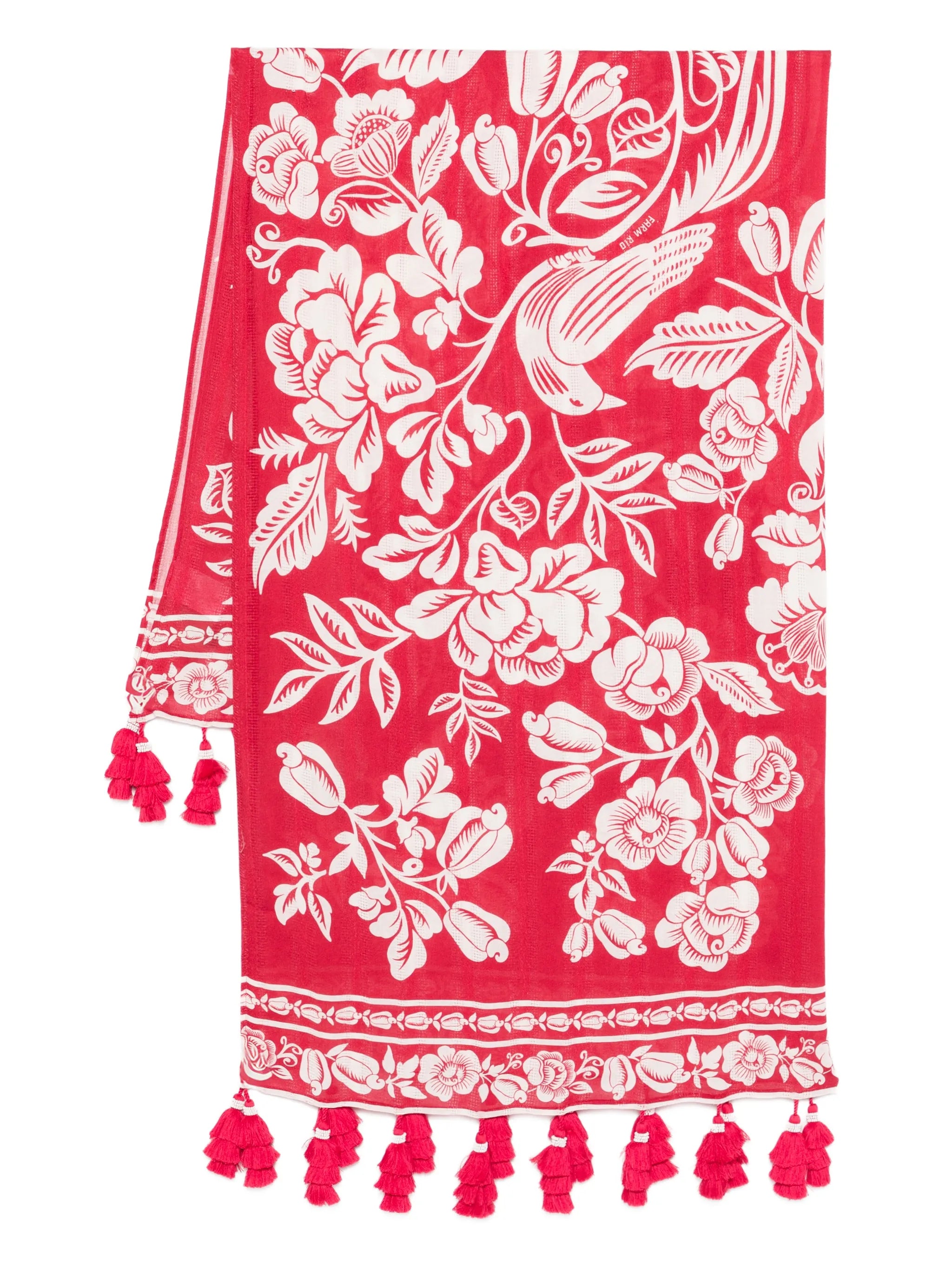 bird floral-print beach cover-up