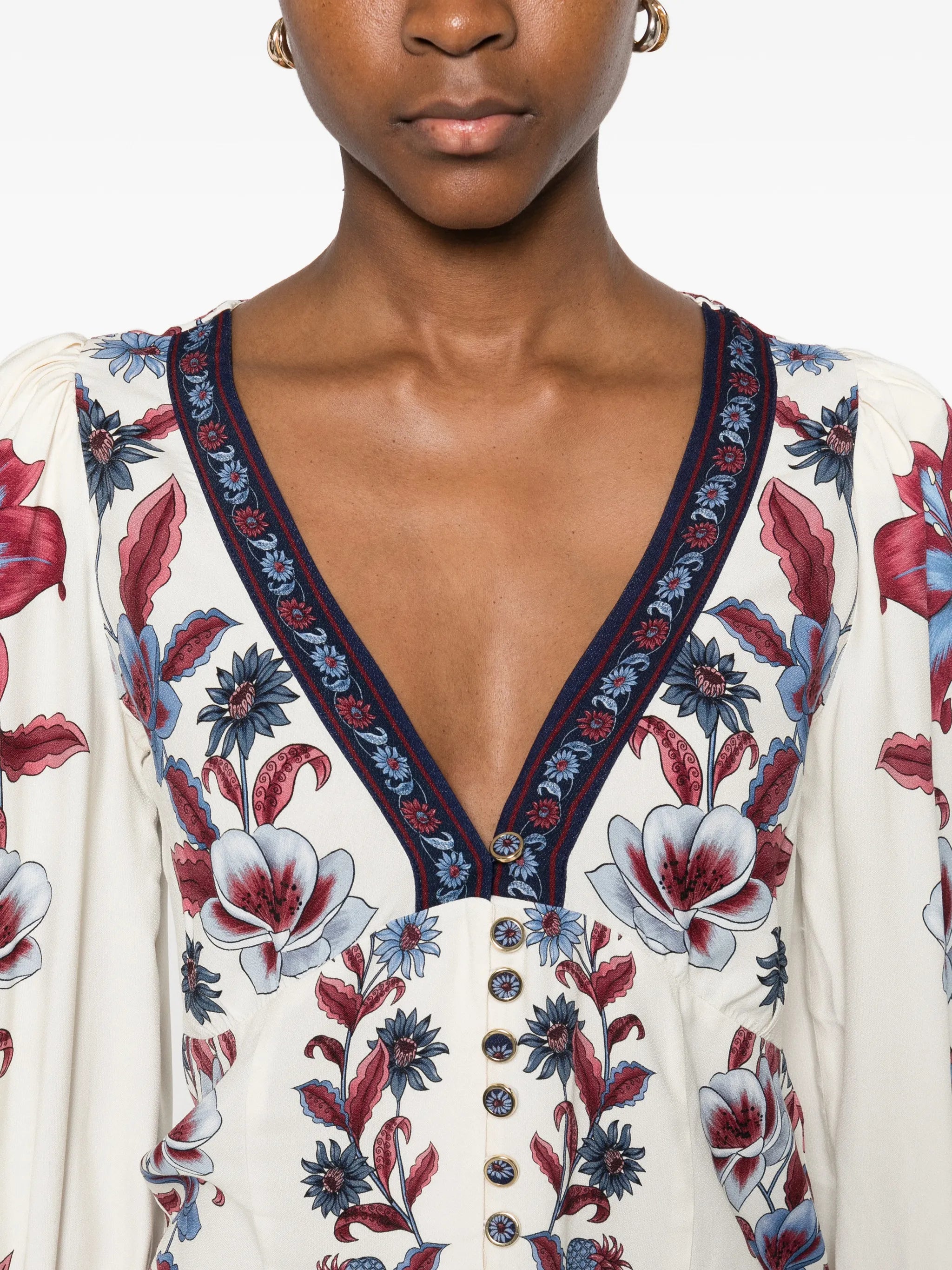 Malu winter buttoned long sleeve blouse