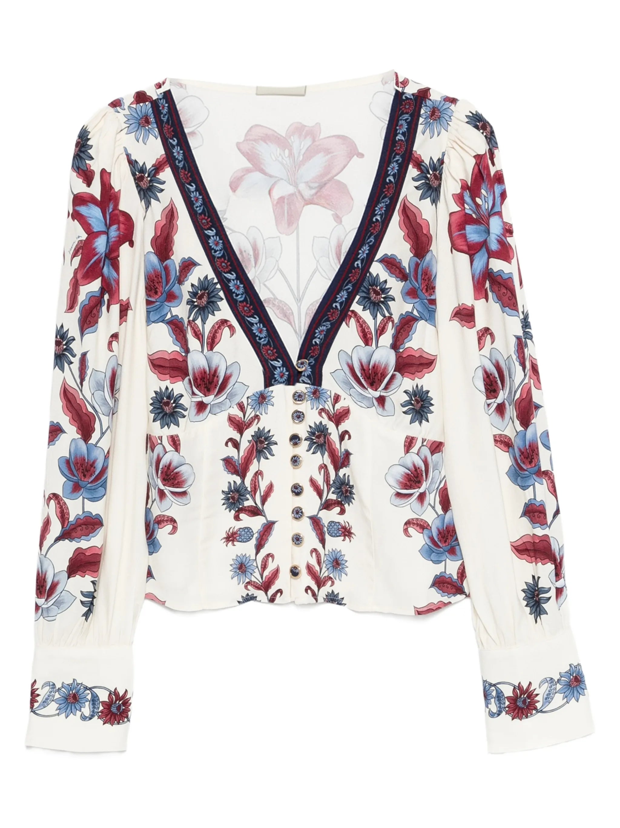 Malu winter buttoned long sleeve blouse