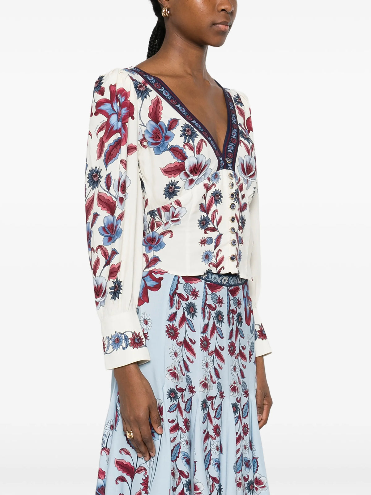 Malu winter buttoned long sleeve blouse