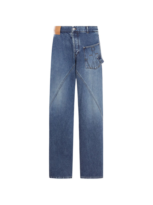 panelled wide-leg jeans