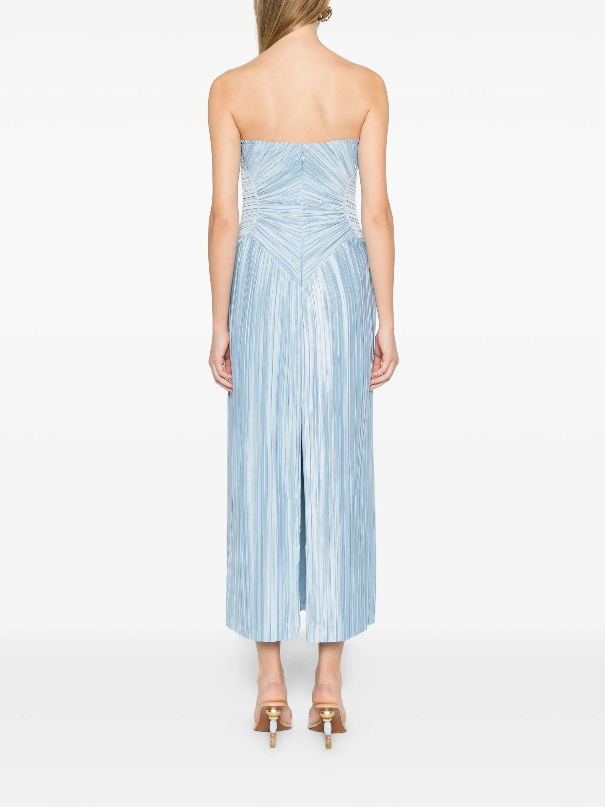 Ashika ruched pleated gow dress