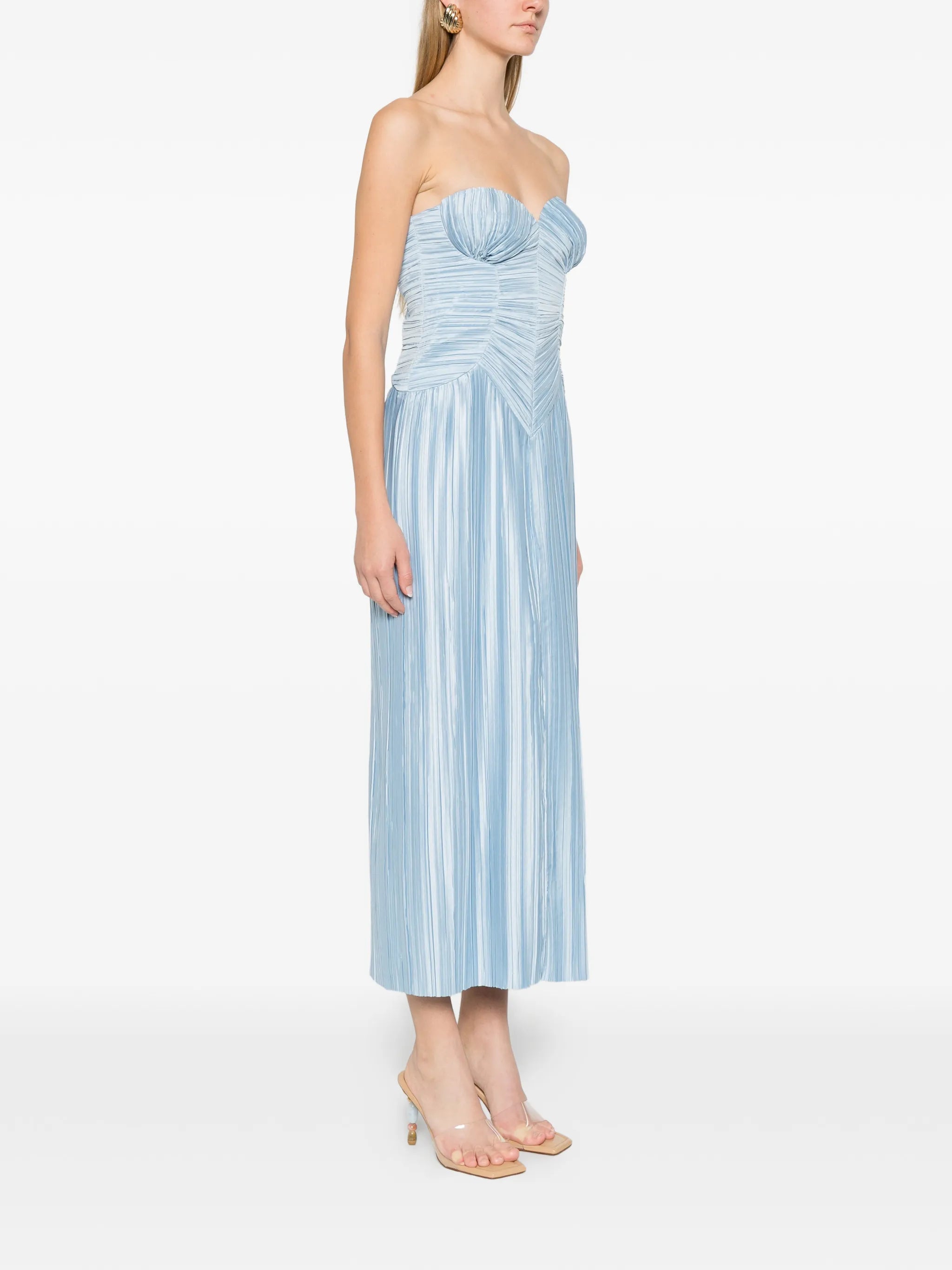 Ashika ruched pleated gow dress