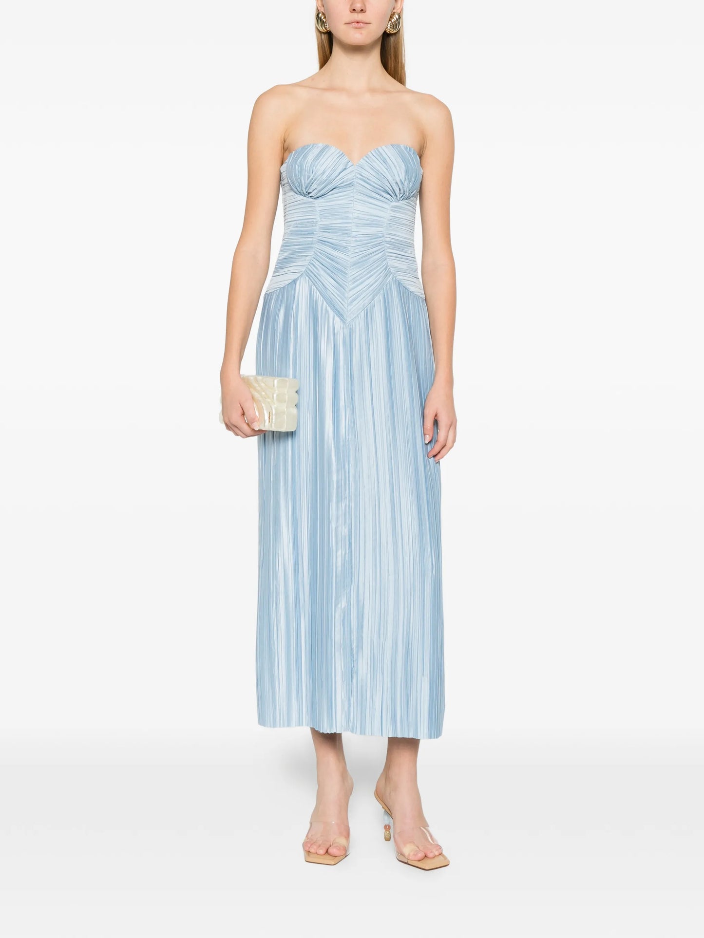 Ashika ruched pleated gow dress