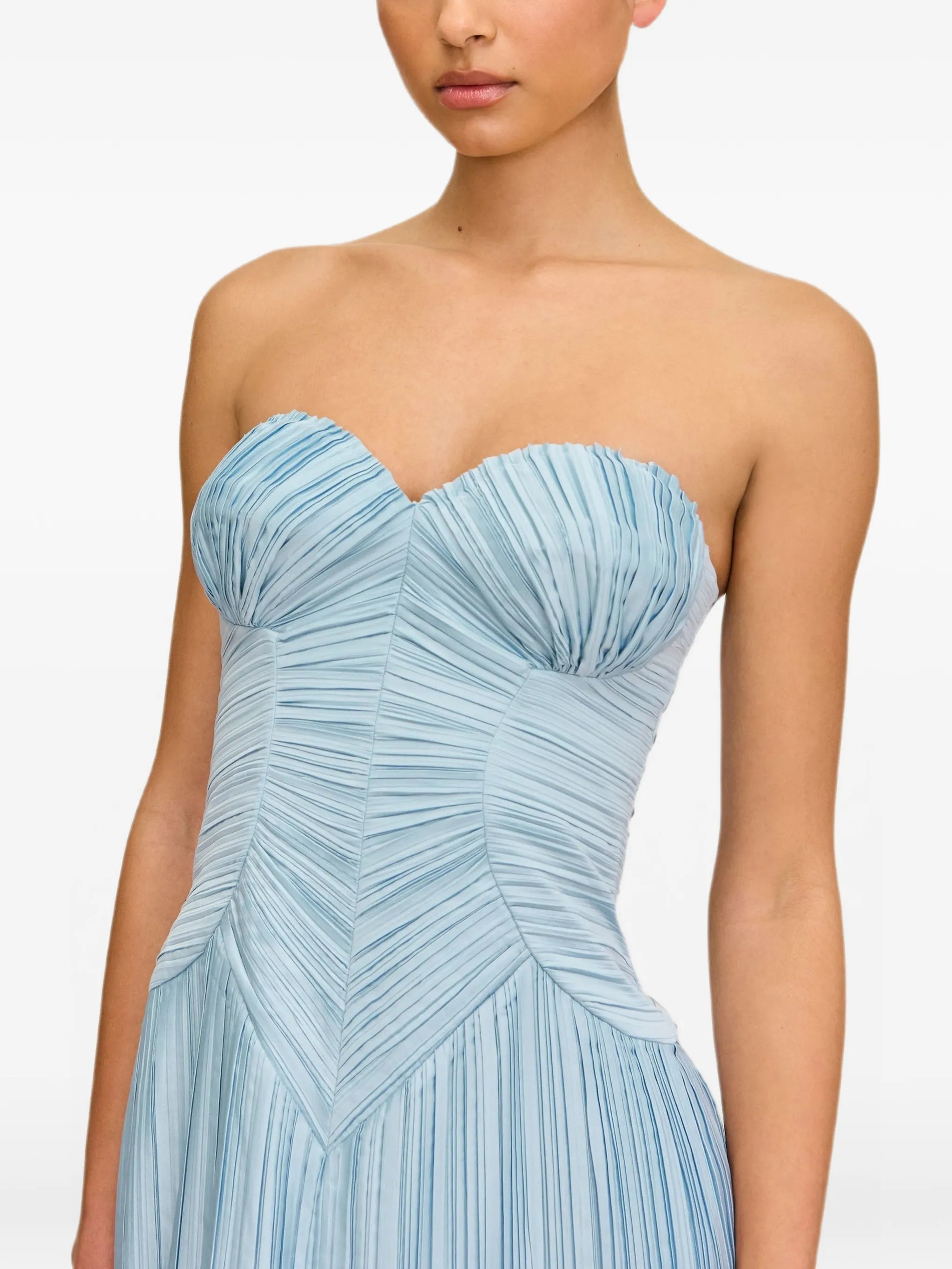 Ashika ruched pleated midi dress